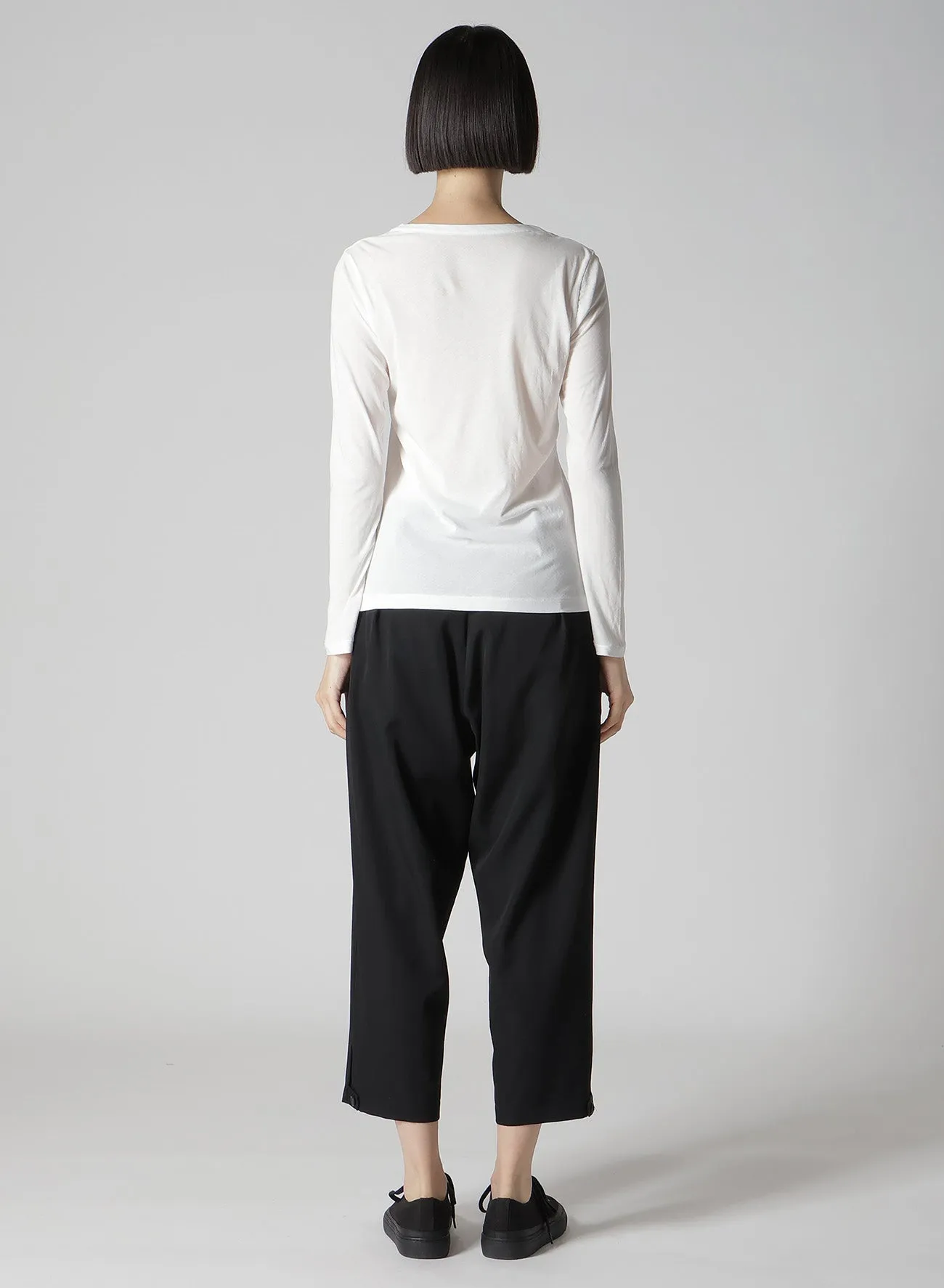 HIGH GAUGE COTTON JERSEY ROUND NECK LONG SLV T sold by Yohji Yamamoto product image thumbnail 5