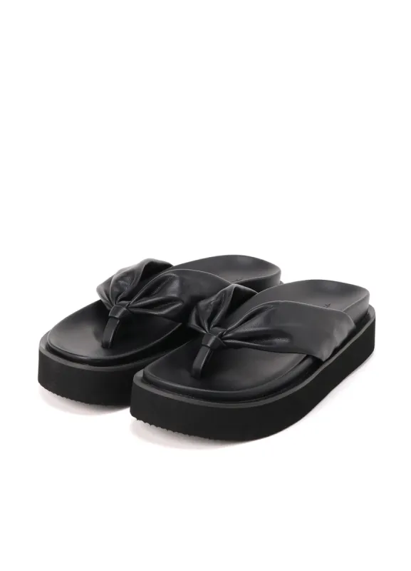 PU LEATHER A FOOTBED GETA SANDALS sold by Yohji Yamamoto