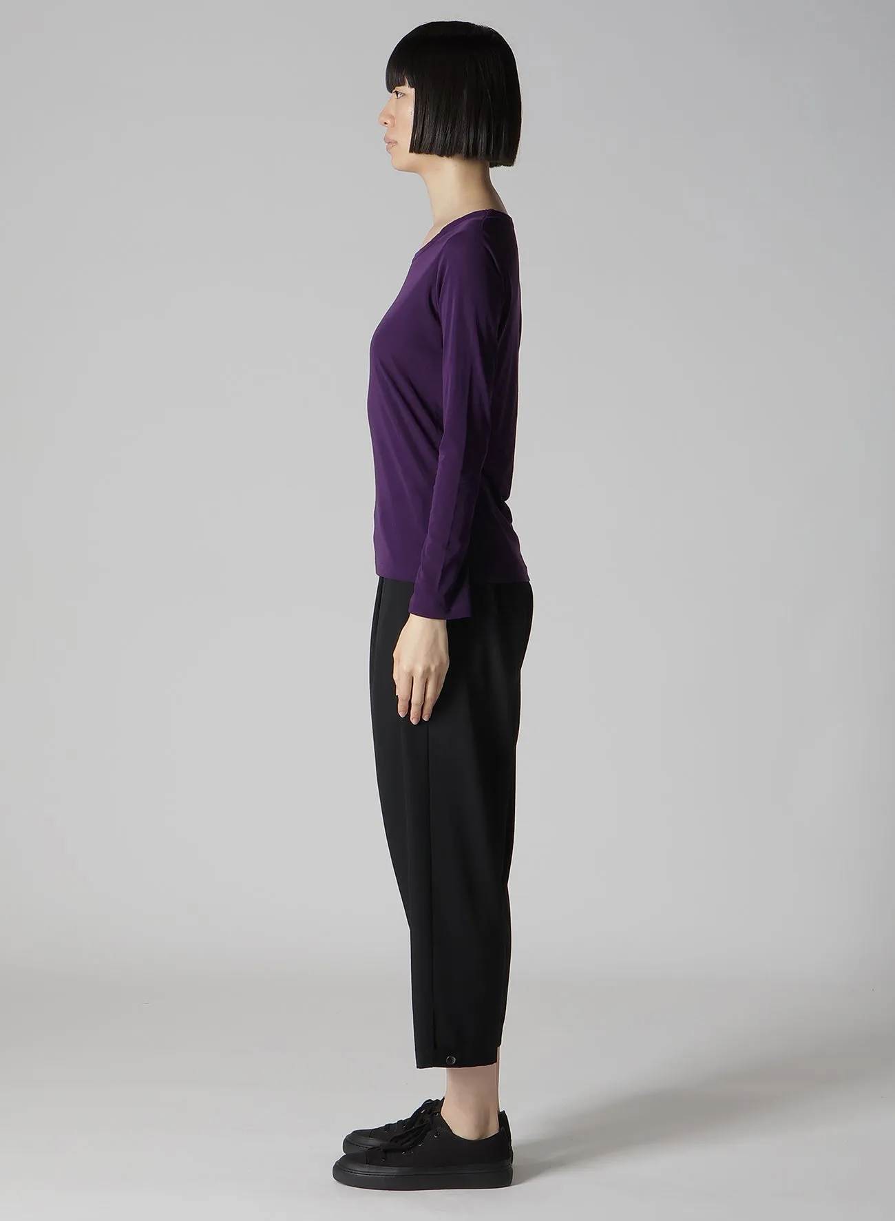 HIGH GAUGE COTTON JERSEY ROUND NECK LONG SLV T sold by Yohji Yamamoto product image thumbnail 4