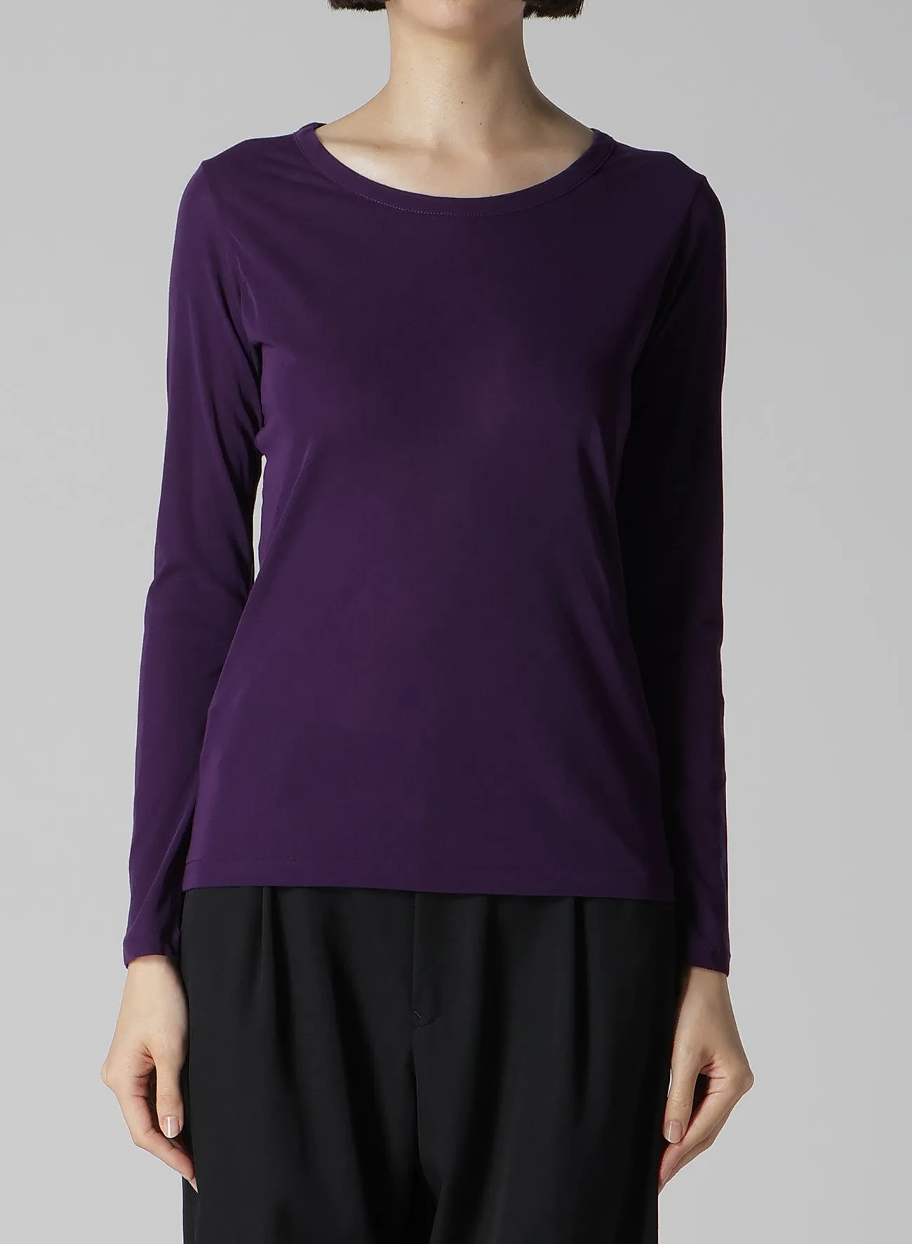 HIGH GAUGE COTTON JERSEY ROUND NECK LONG SLV T sold by Yohji Yamamoto product image thumbnail 2