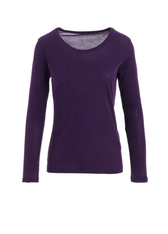 HIGH GAUGE COTTON JERSEY ROUND NECK LONG SLV T sold by Yohji Yamamoto