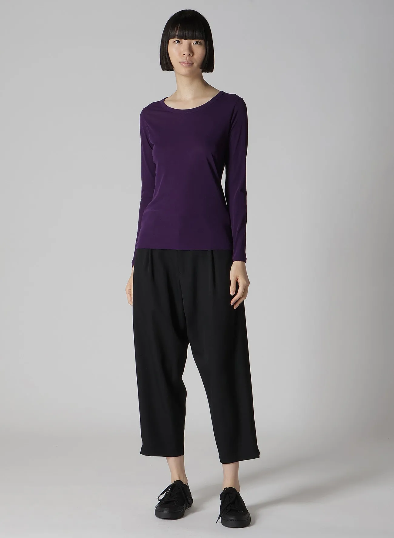 HIGH GAUGE COTTON JERSEY ROUND NECK LONG SLV T sold by Yohji Yamamoto product image thumbnail 3