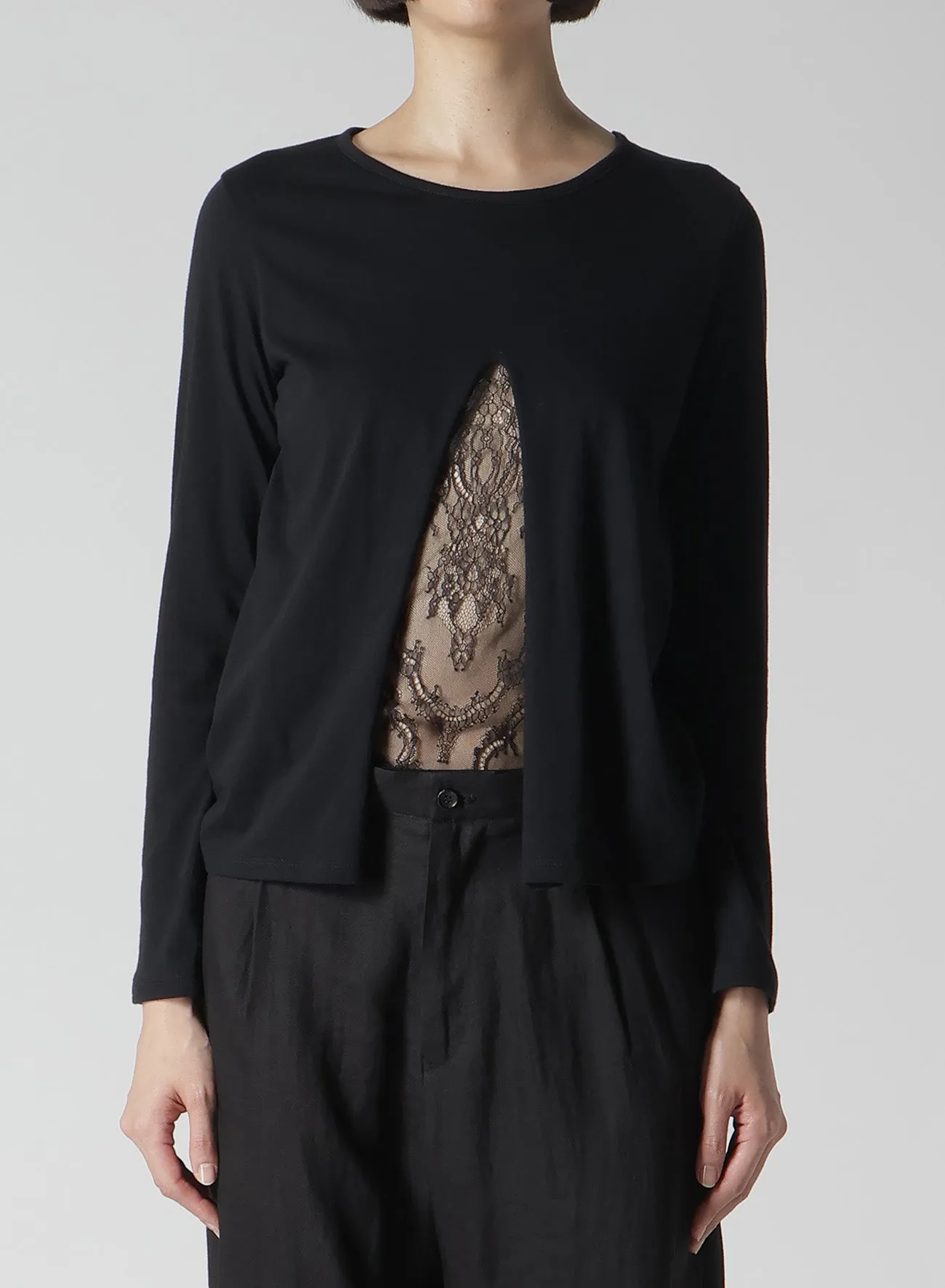 STF COTTON SINGLE JERSEY CUT-OUT LONG SLEEVE T B sold by Yohji Yamamoto product image thumbnail 2