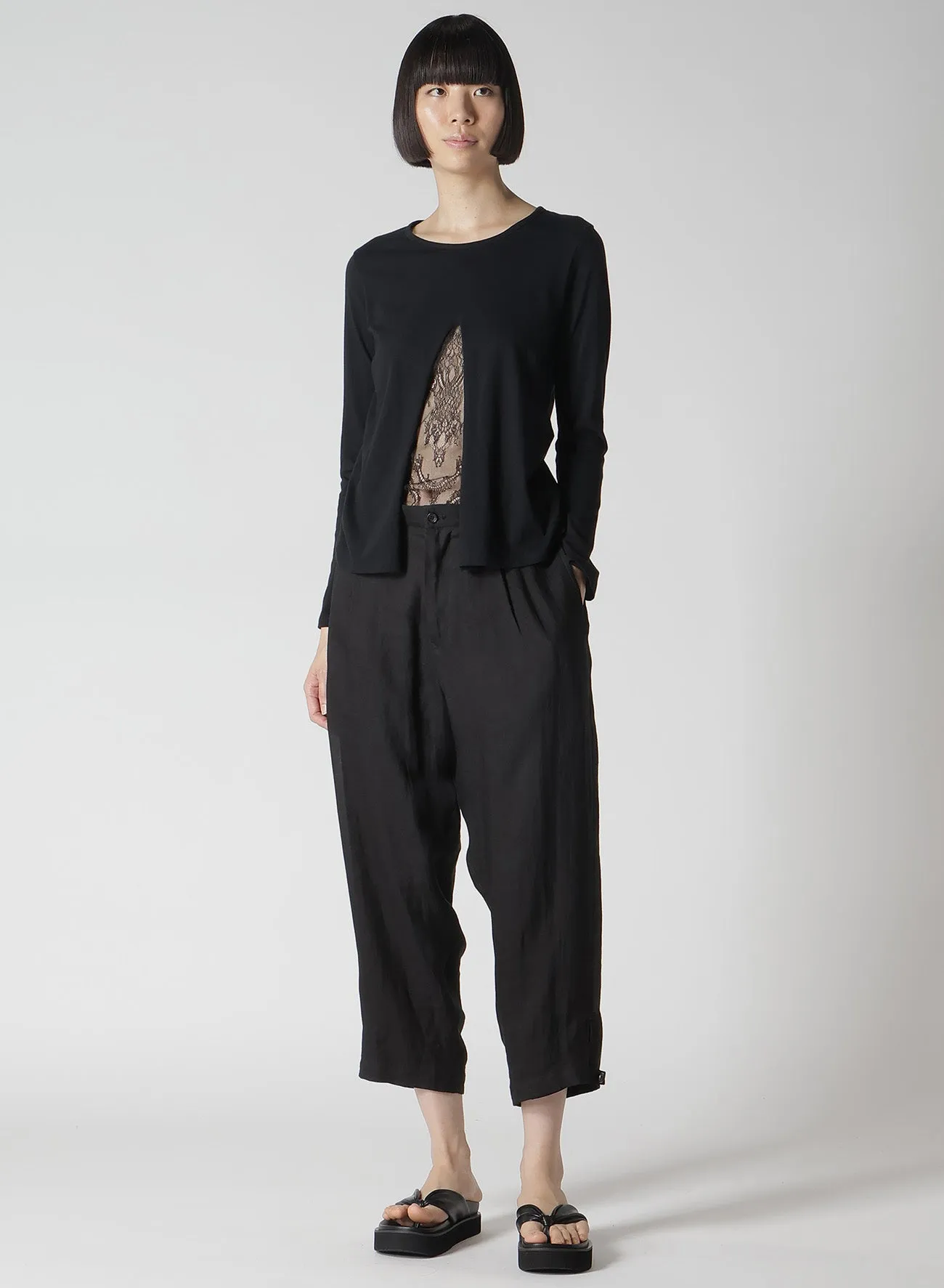 STF COTTON SINGLE JERSEY CUT-OUT LONG SLEEVE T B sold by Yohji Yamamoto product image thumbnail 3