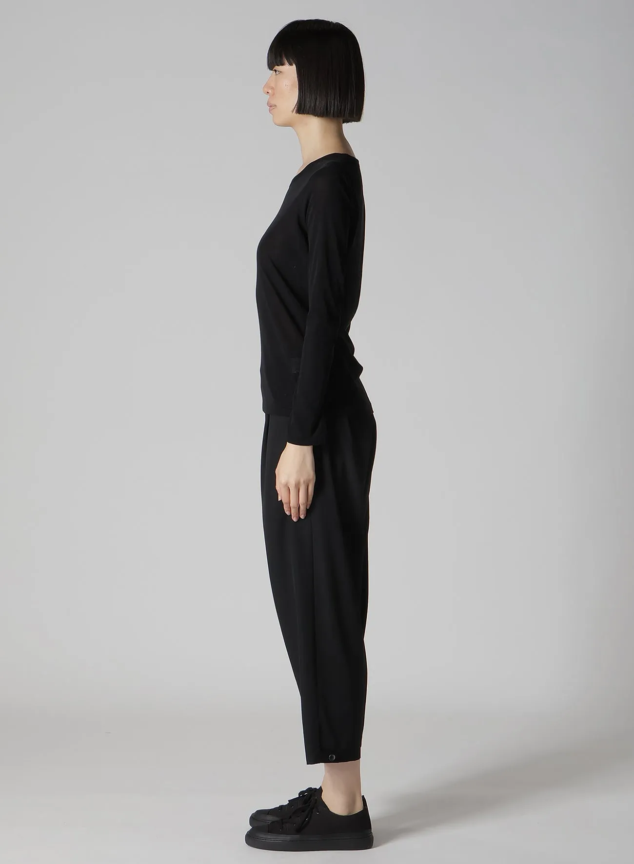 HIGH GAUGE COTTON JERSEY ROUND NECK LONG SLV T sold by Yohji Yamamoto product image thumbnail 4