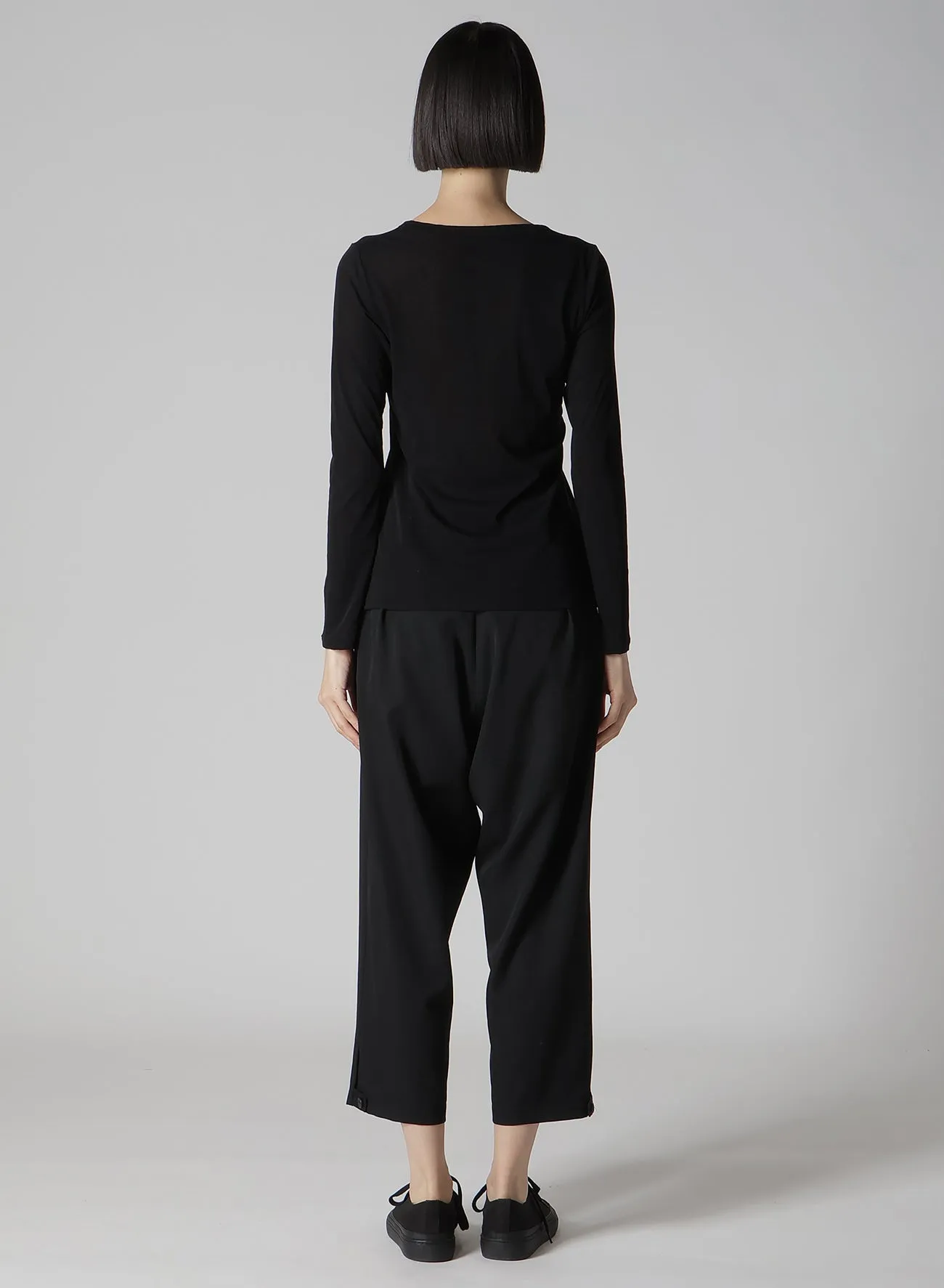 HIGH GAUGE COTTON JERSEY ROUND NECK LONG SLV T sold by Yohji Yamamoto product image thumbnail 5