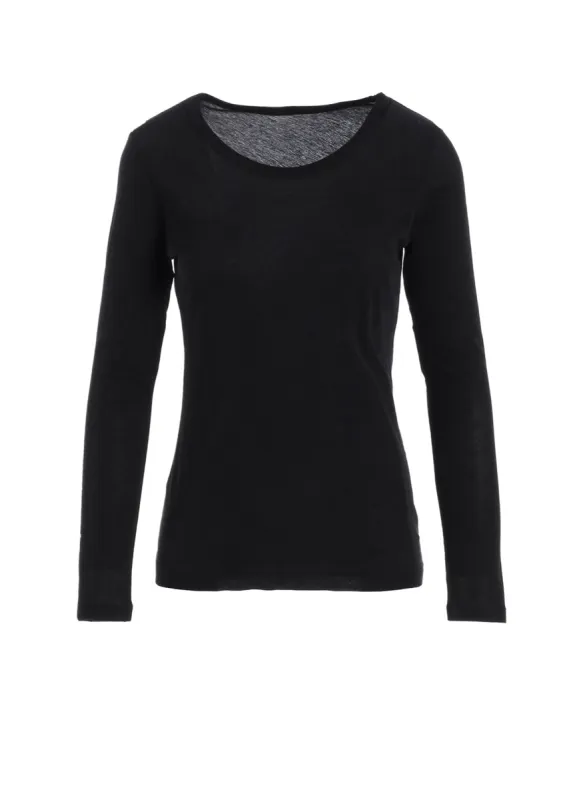 HIGH GAUGE COTTON JERSEY ROUND NECK LONG SLV T sold by Yohji Yamamoto