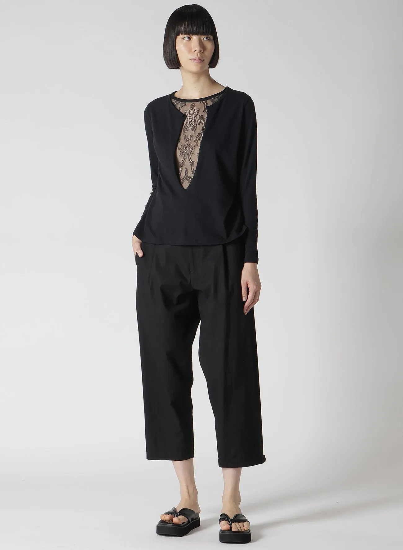 STF COTTON SINGLE JERSEY CUT-OUT LONG SLEEVE T A sold by Yohji Yamamoto product image thumbnail 3