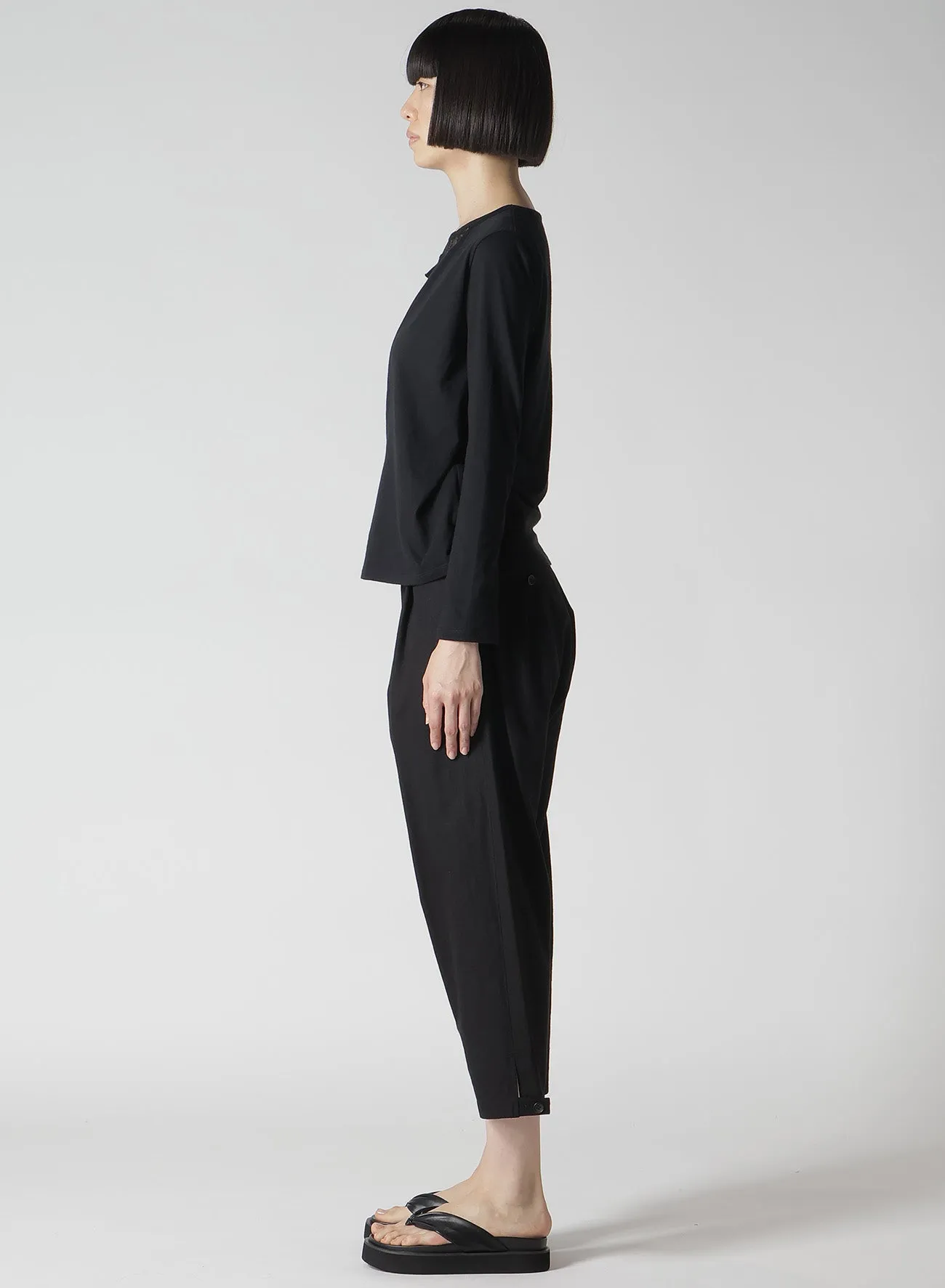 STF COTTON SINGLE JERSEY CUT-OUT LONG SLEEVE T A sold by Yohji Yamamoto product image thumbnail 4