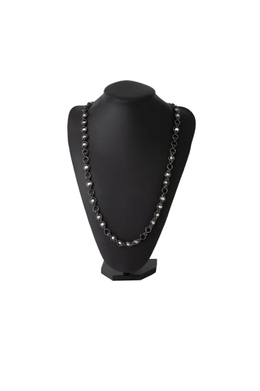 BRASS BKNI PEARL SCATTERED CHAIN BLK sold by Yohji Yamamoto