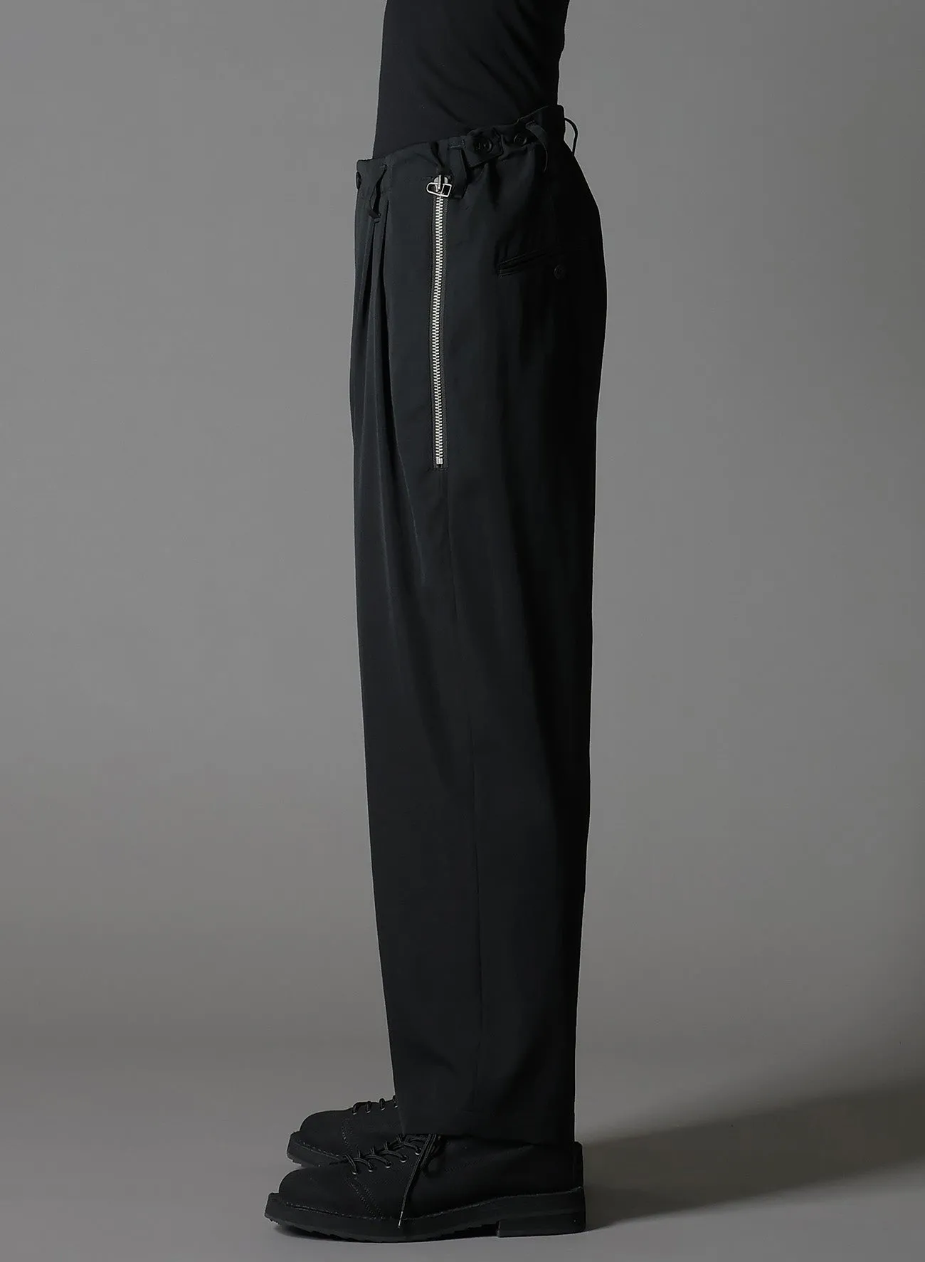 WOOL GABARDINE ZIPPER PK PANTS sold by Yohji Yamamoto product image thumbnail 4