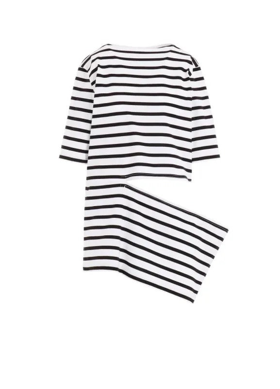 STRIPE PLAIN STITCH PANEL T sold by Yohji Yamamoto
