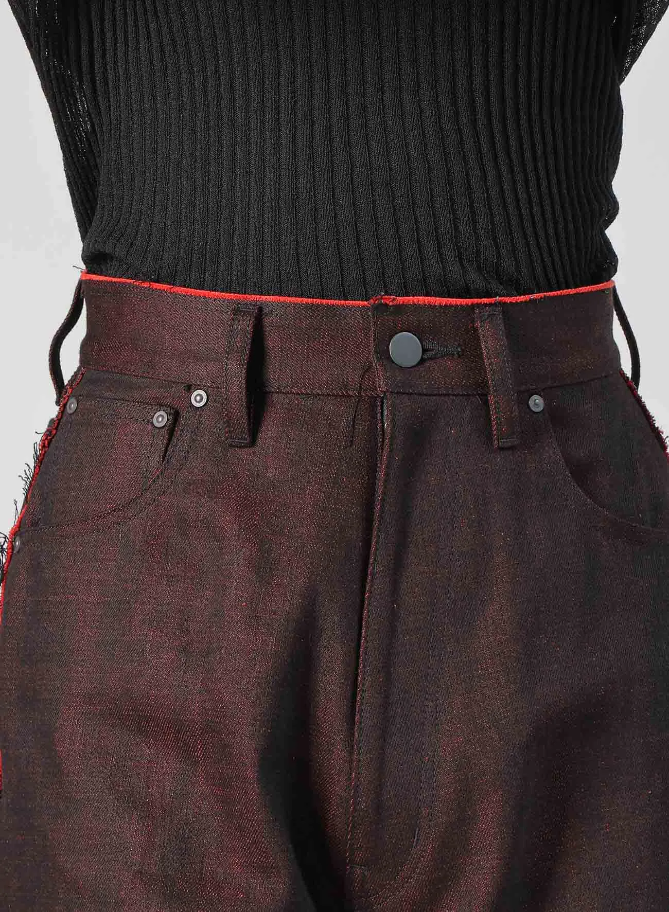 BACK RED BLACK DENIM PANTS sold by Yohji Yamamoto product image thumbnail 5