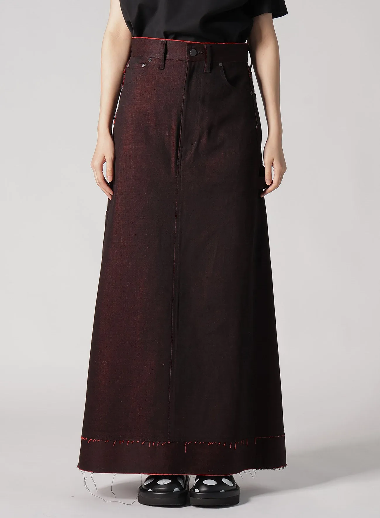 BACK RED BLACK DENIM SKIRT sold by Yohji Yamamoto product image thumbnail 4