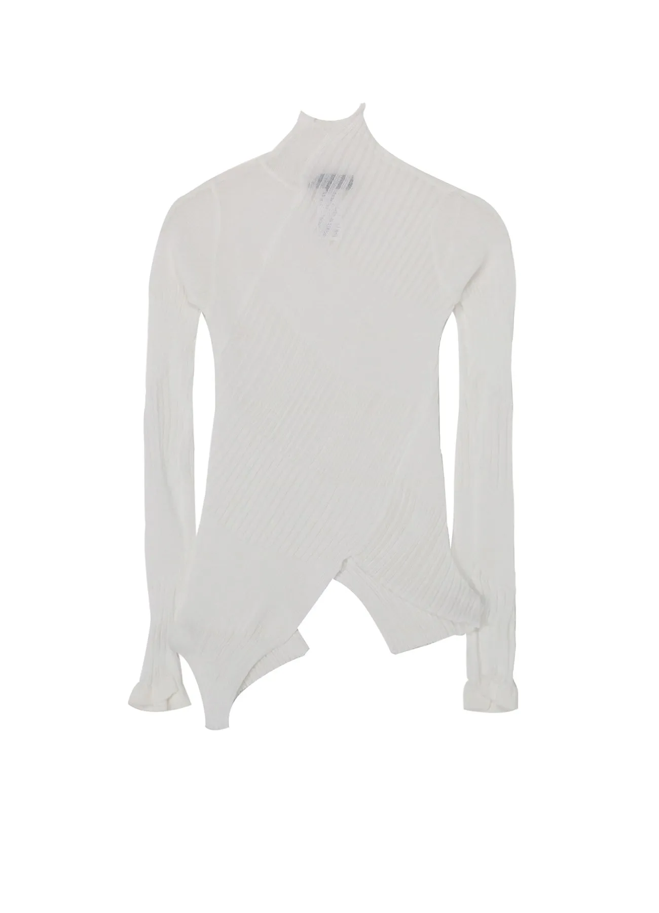 SHEER ASYMMETRY RIBBED KNIT sold by Yohji Yamamoto