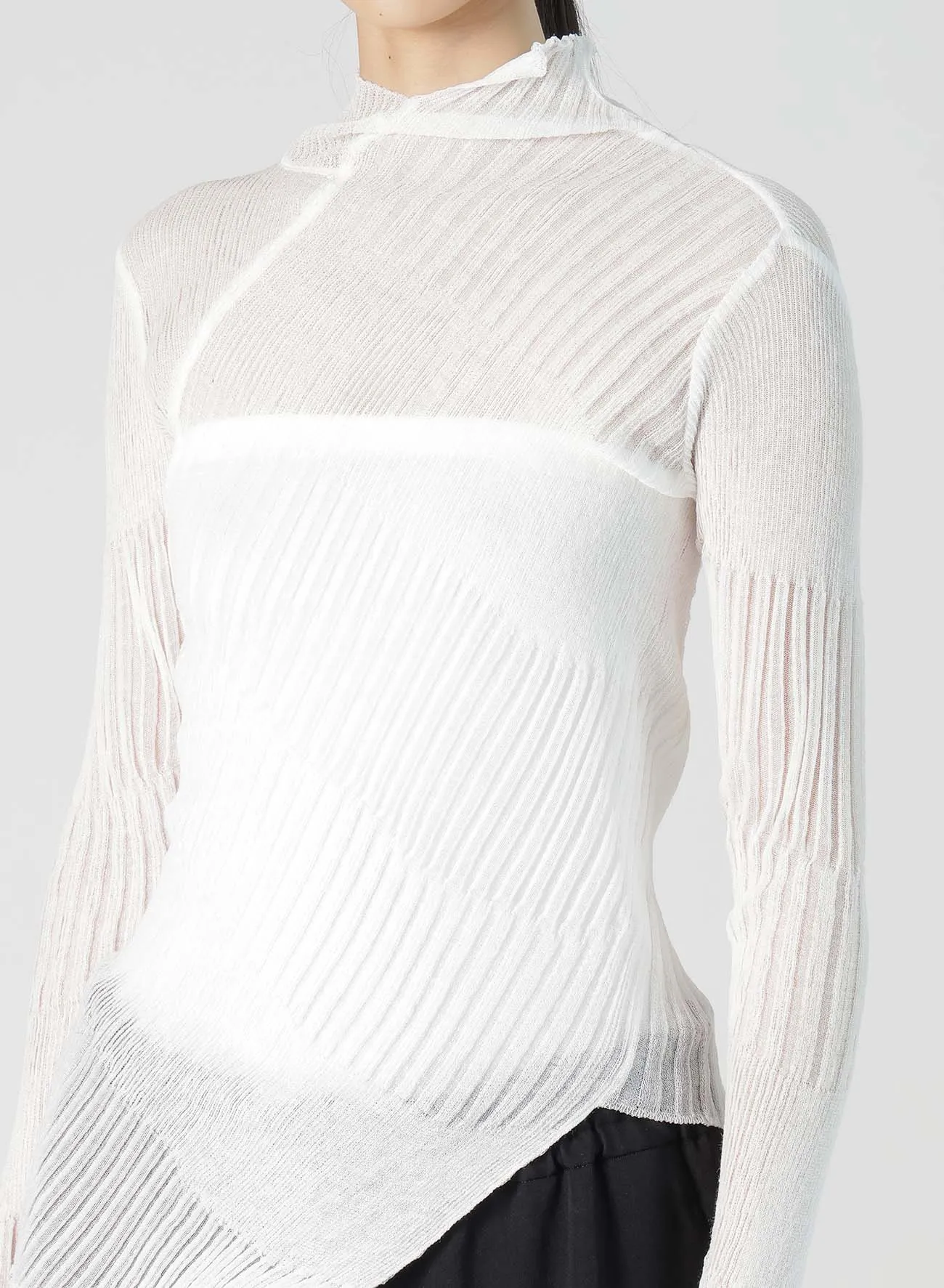 SHEER ASYMMETRY RIBBED KNIT sold by Yohji Yamamoto product image thumbnail 5