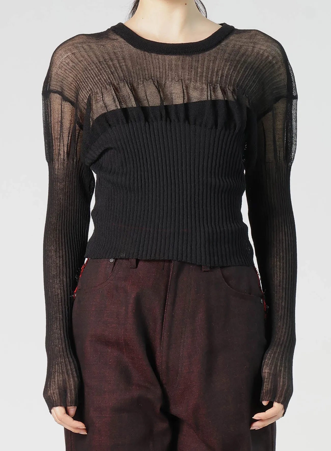 SHEER RIBBED KNIT sold by Yohji Yamamoto product image thumbnail 4