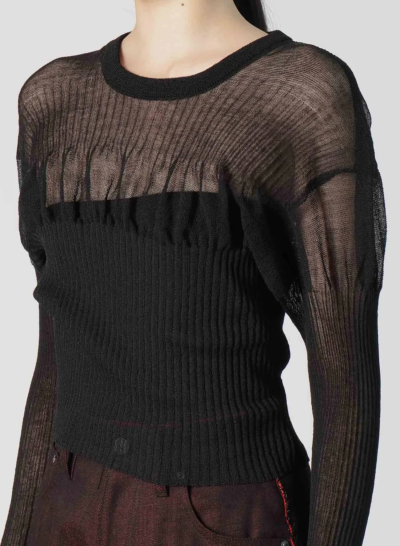 SHEER RIBBED KNIT sold by Yohji Yamamoto product image thumbnail 5