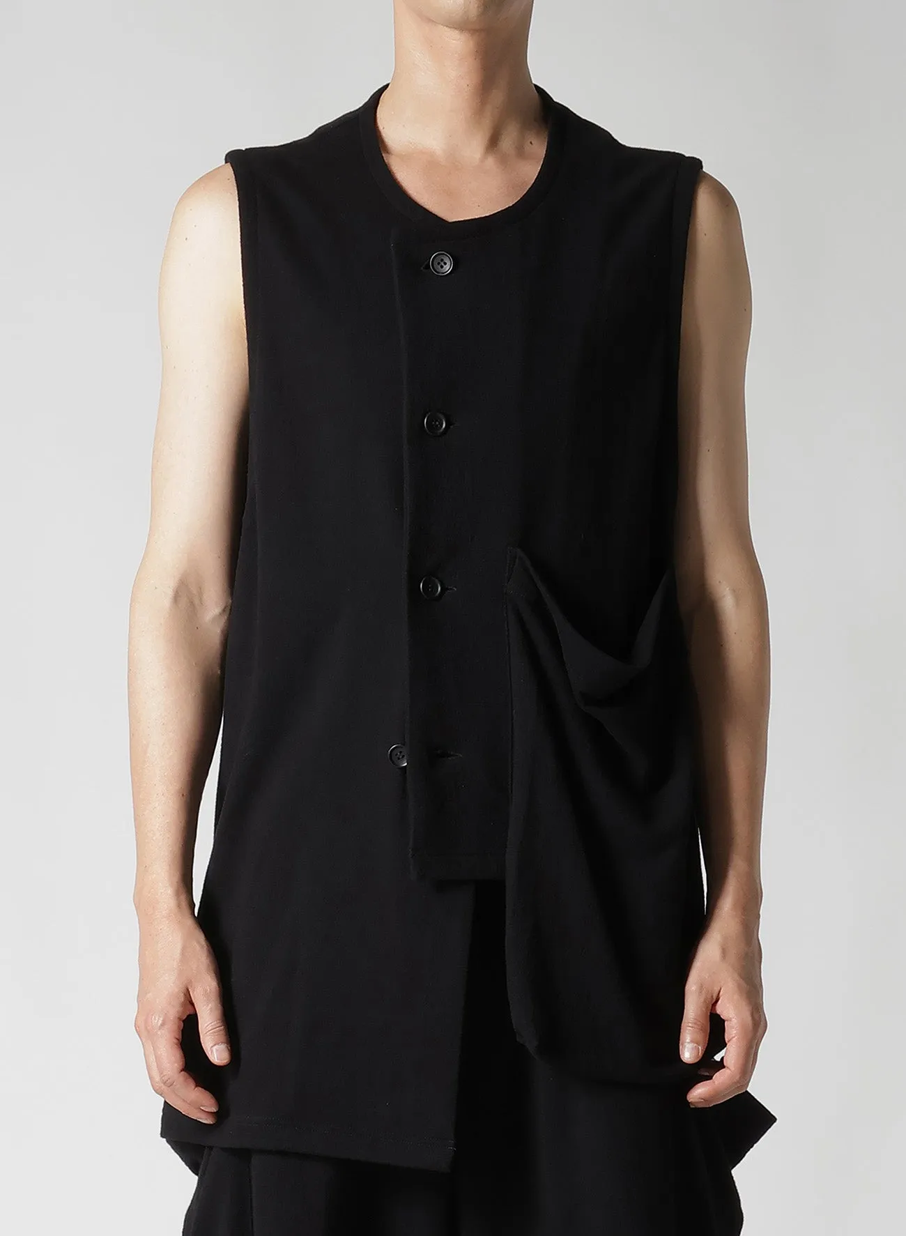 HORIZONTAL DECAY BIG POCKET VEST sold by Yohji Yamamoto product image thumbnail 2