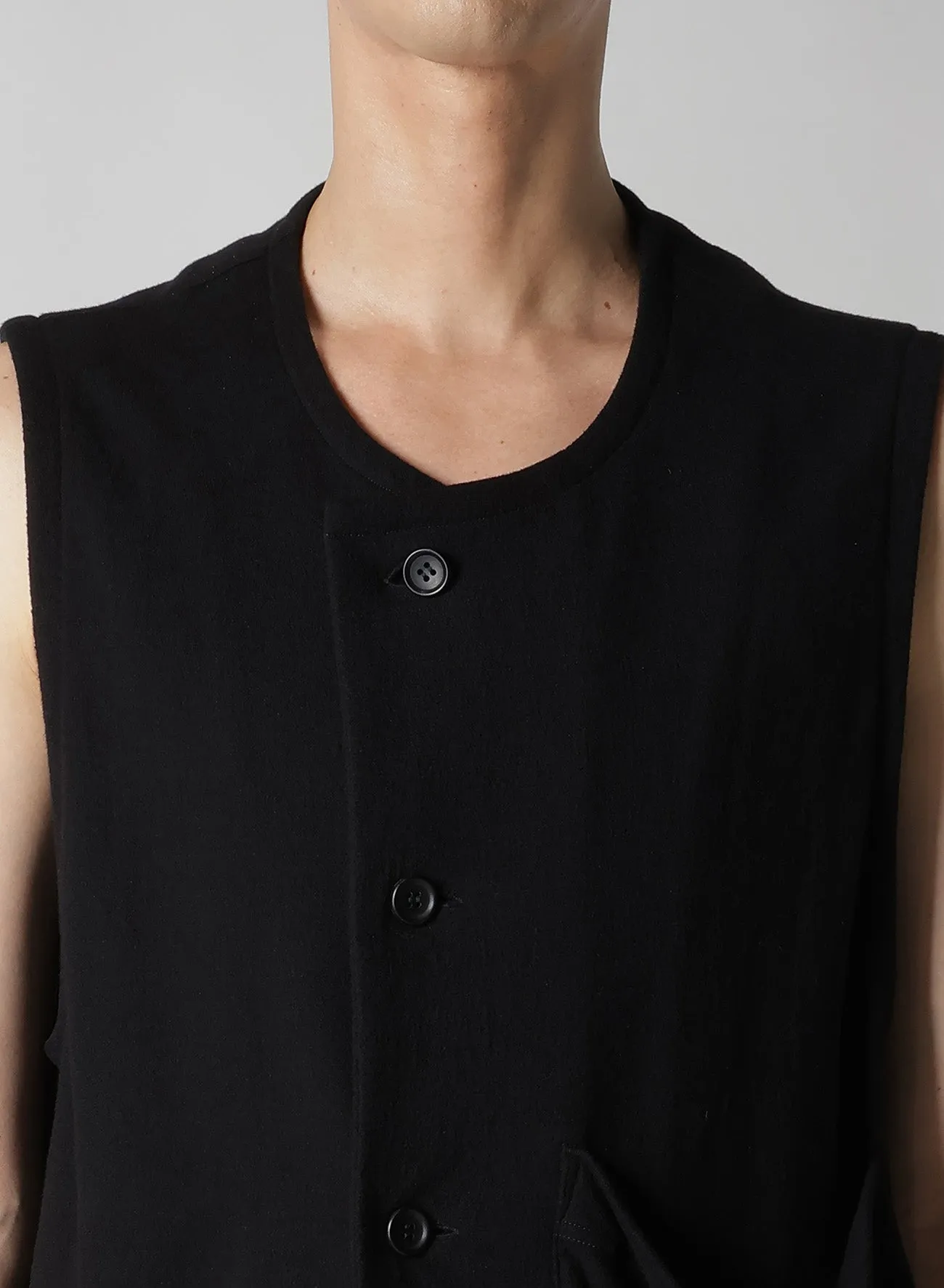HORIZONTAL DECAY BIG POCKET VEST sold by Yohji Yamamoto product image thumbnail 5