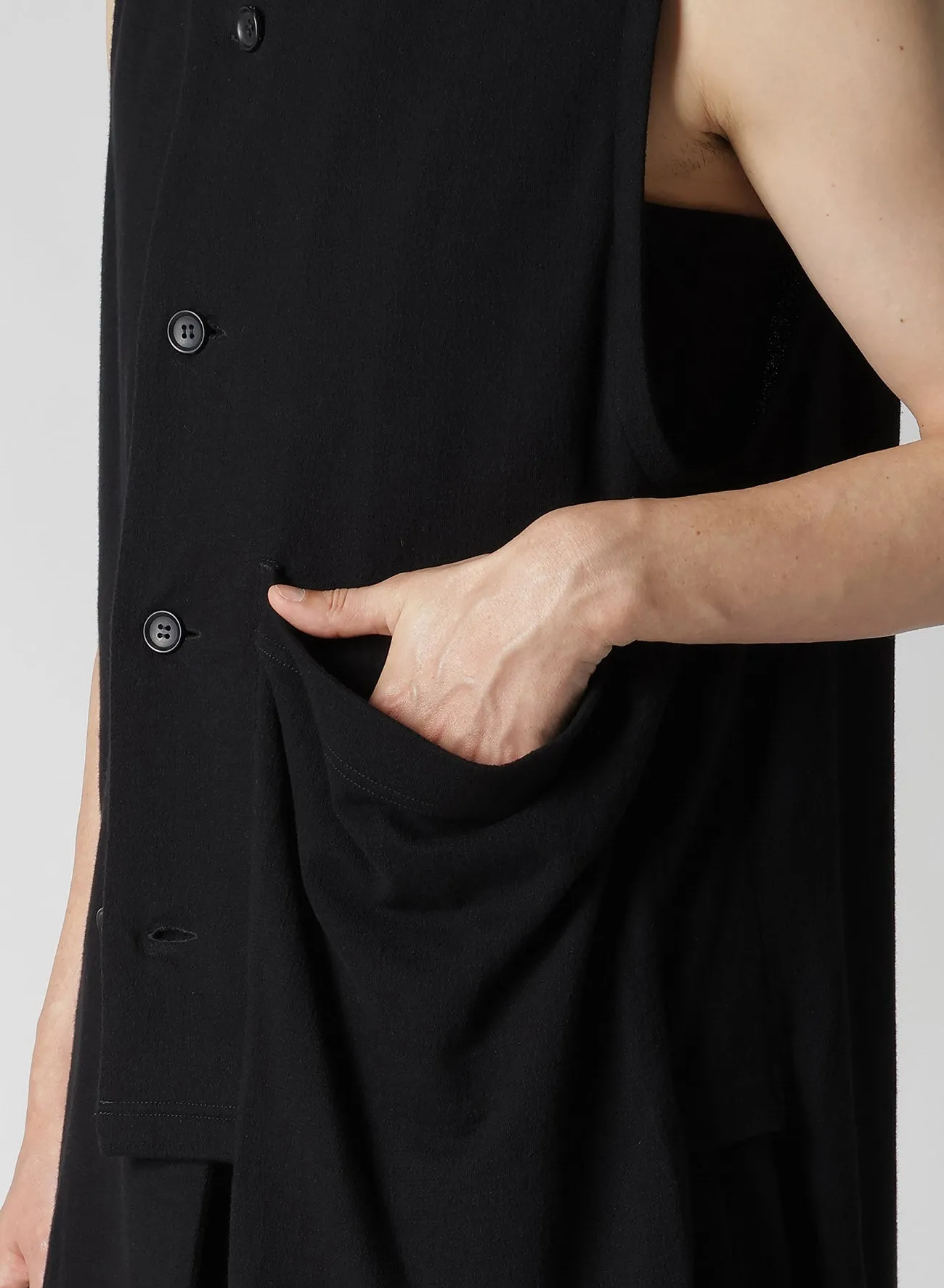 HORIZONTAL DECAY BIG POCKET VEST sold by Yohji Yamamoto product image thumbnail 4