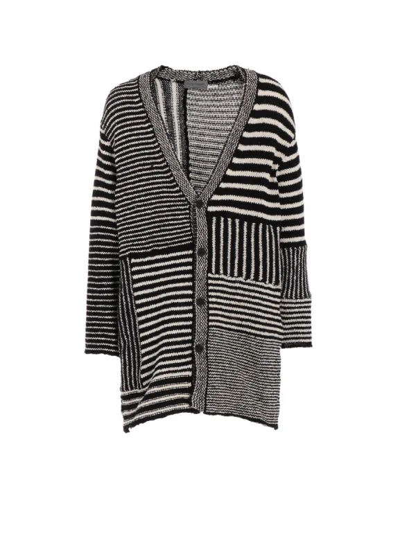3G1P BORDER LONG V CARDIGAN sold by Yohji Yamamoto