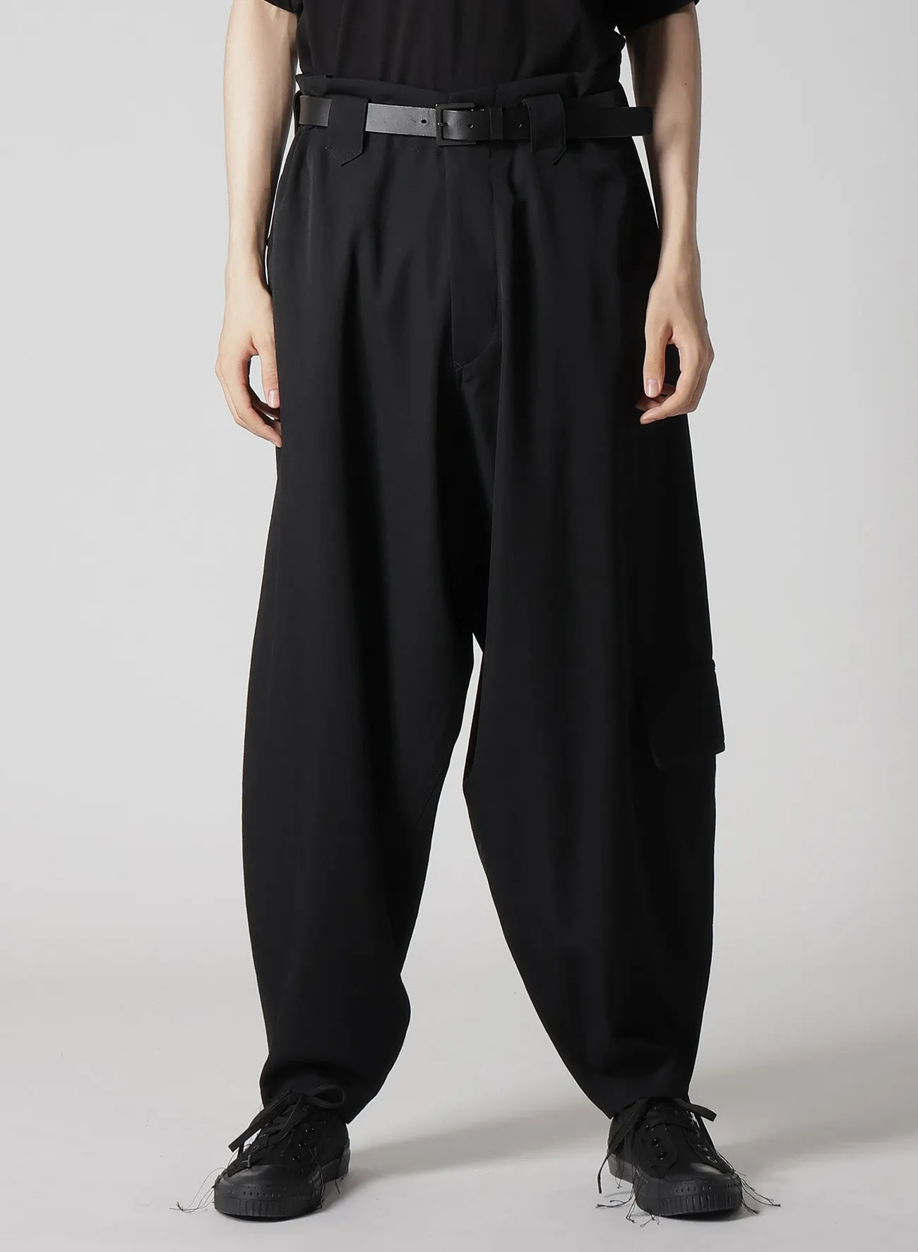 WOOL GABARDINE LEFT SIDE POCKET PANTS sold by Yohji Yamamoto product image thumbnail 2