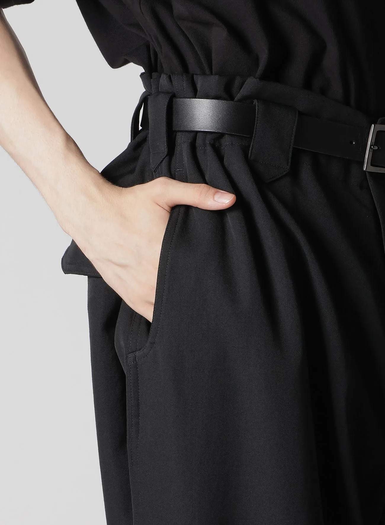WOOL GABARDINE LEFT SIDE POCKET PANTS sold by Yohji Yamamoto product image thumbnail 4