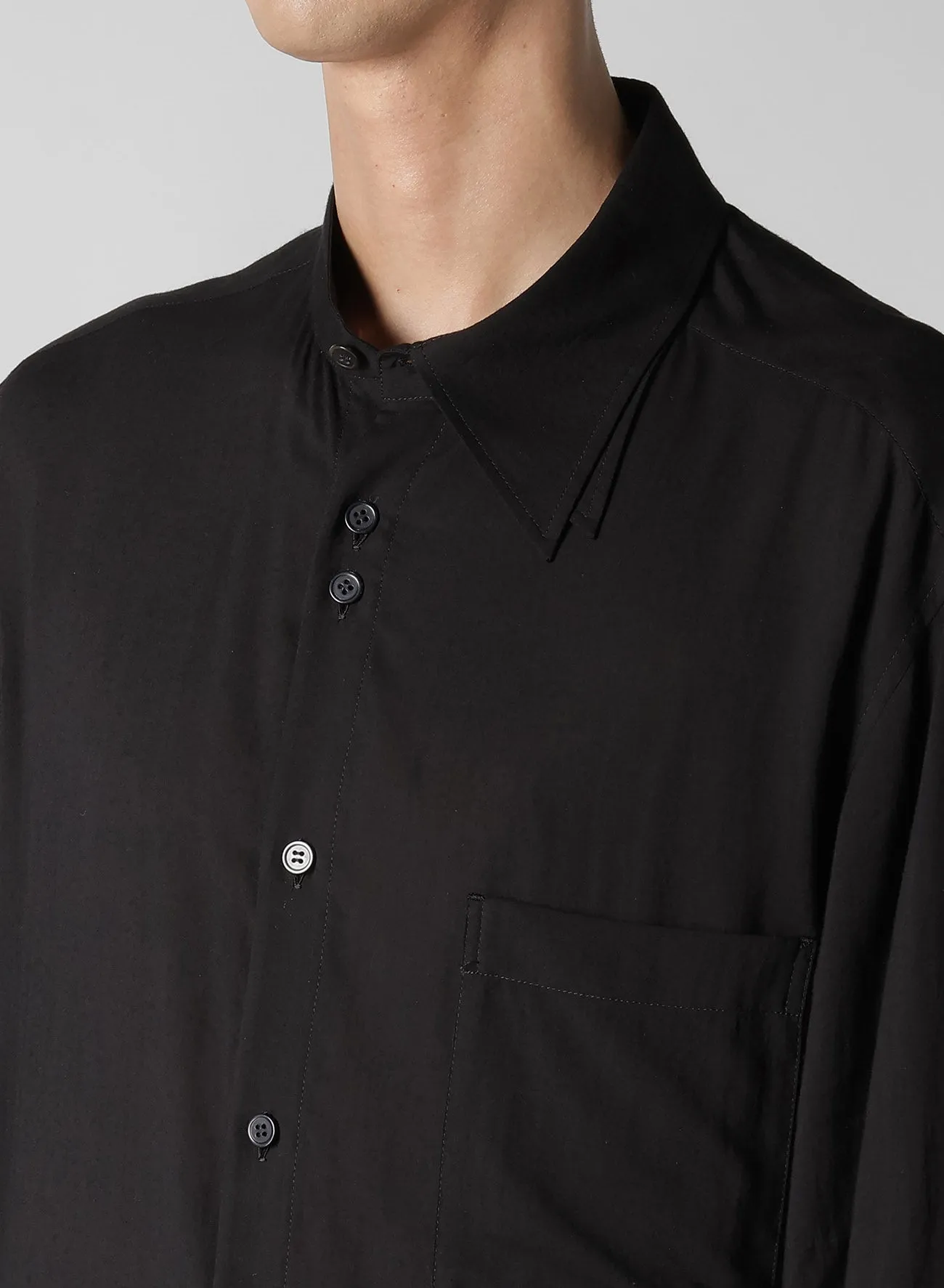 CELLULOSE LAWN ZIP DETAIL BLOUSE sold by Yohji Yamamoto product image thumbnail 4