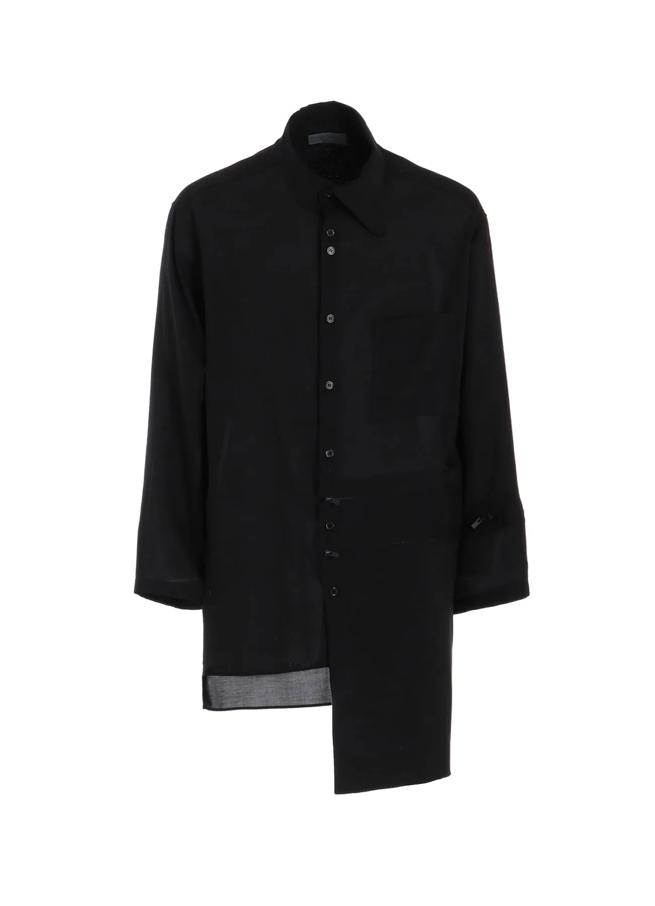 CELLULOSE LAWN ZIP DETAIL BLOUSE sold by Yohji Yamamoto