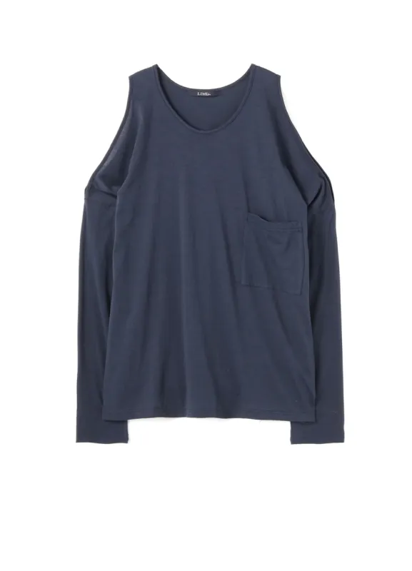 Cotton Highgage Plain Stitch Shoulder Open T sold by Yohji Yamamoto