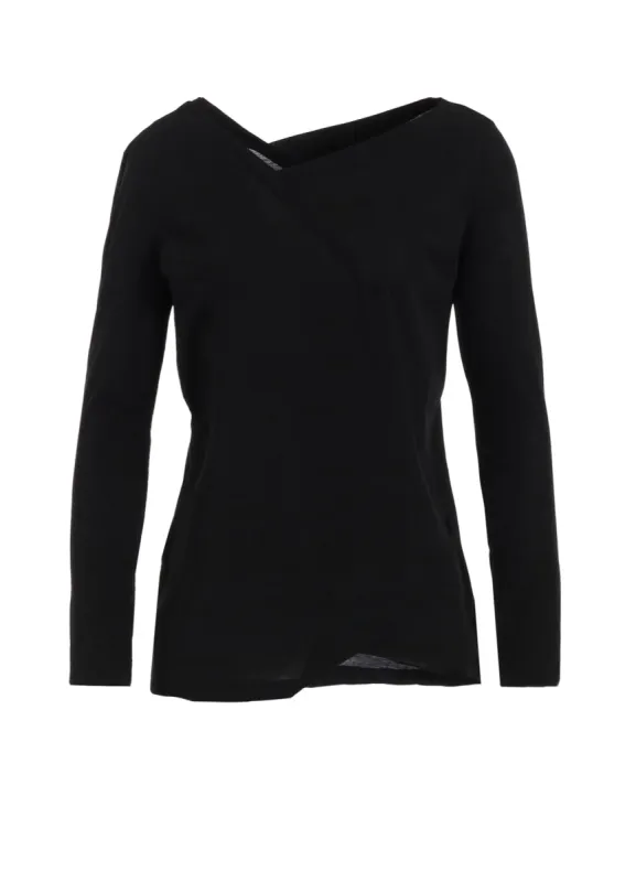 ULTIMA HIGH TWISTED JERSEY TUCK DETAIL LONG SLV T sold by Yohji Yamamoto