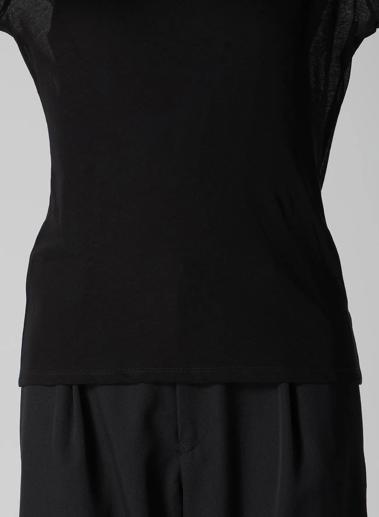 KANADE DIAGONAL GAUZE ZIGZAG PANEL LONG SLV T sold by Yohji Yamamoto product image thumbnail 5