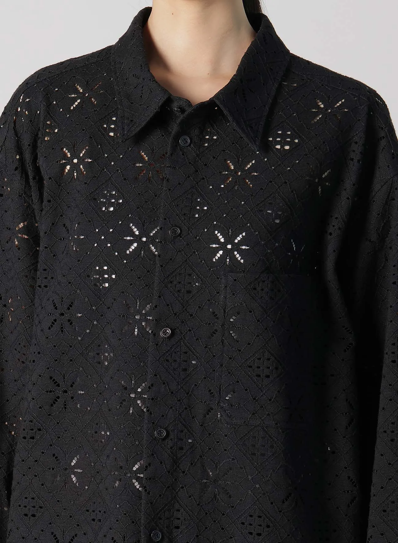 COTTON LACE REGULAR SHIRT sold by Yohji Yamamoto product image thumbnail 5