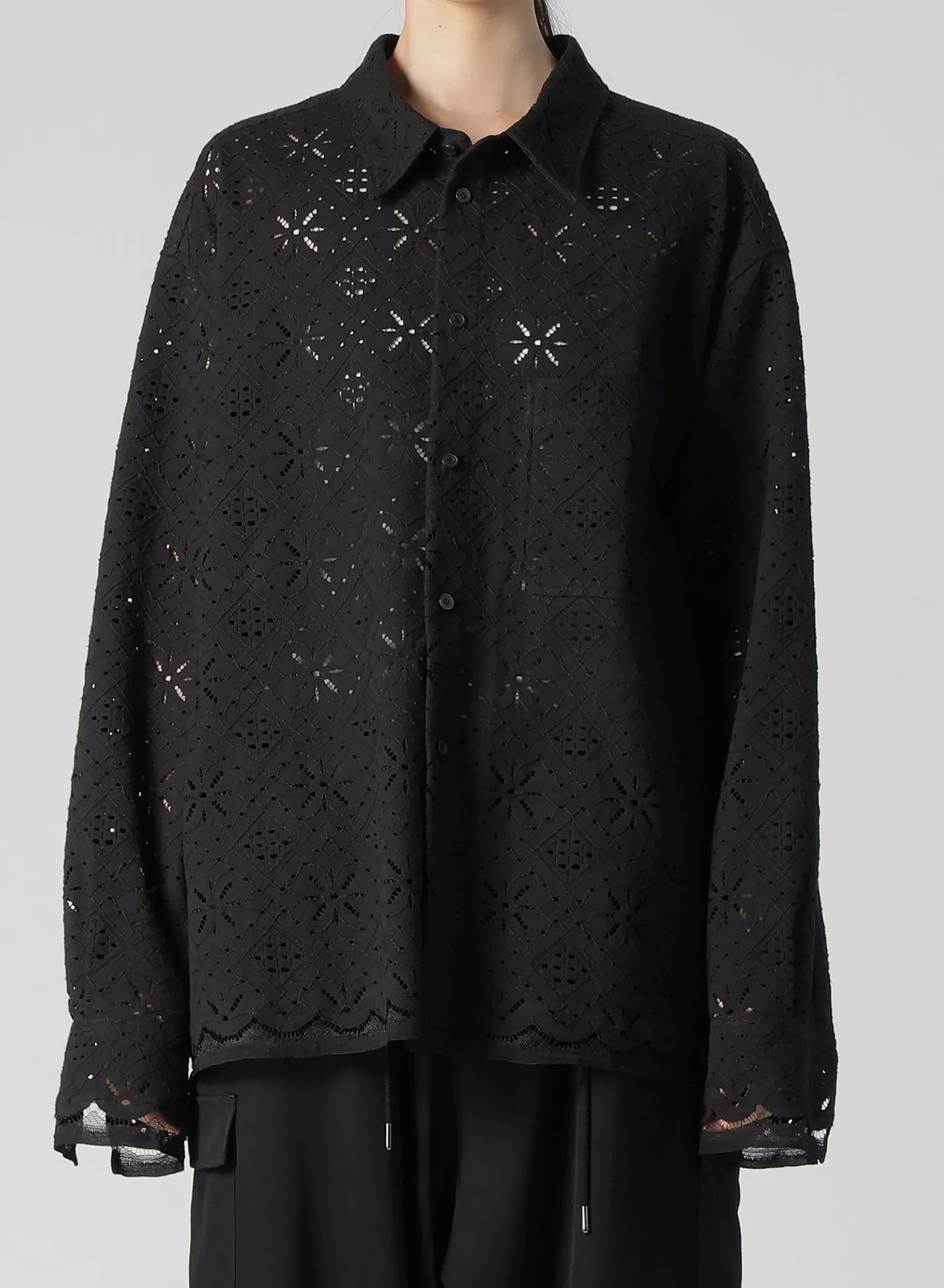 COTTON LACE REGULAR SHIRT sold by Yohji Yamamoto product image thumbnail 4