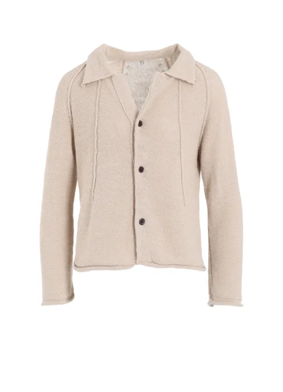 UNEVEN YARN JERSEY ROLLED CARDIGAN sold by Yohji Yamamoto