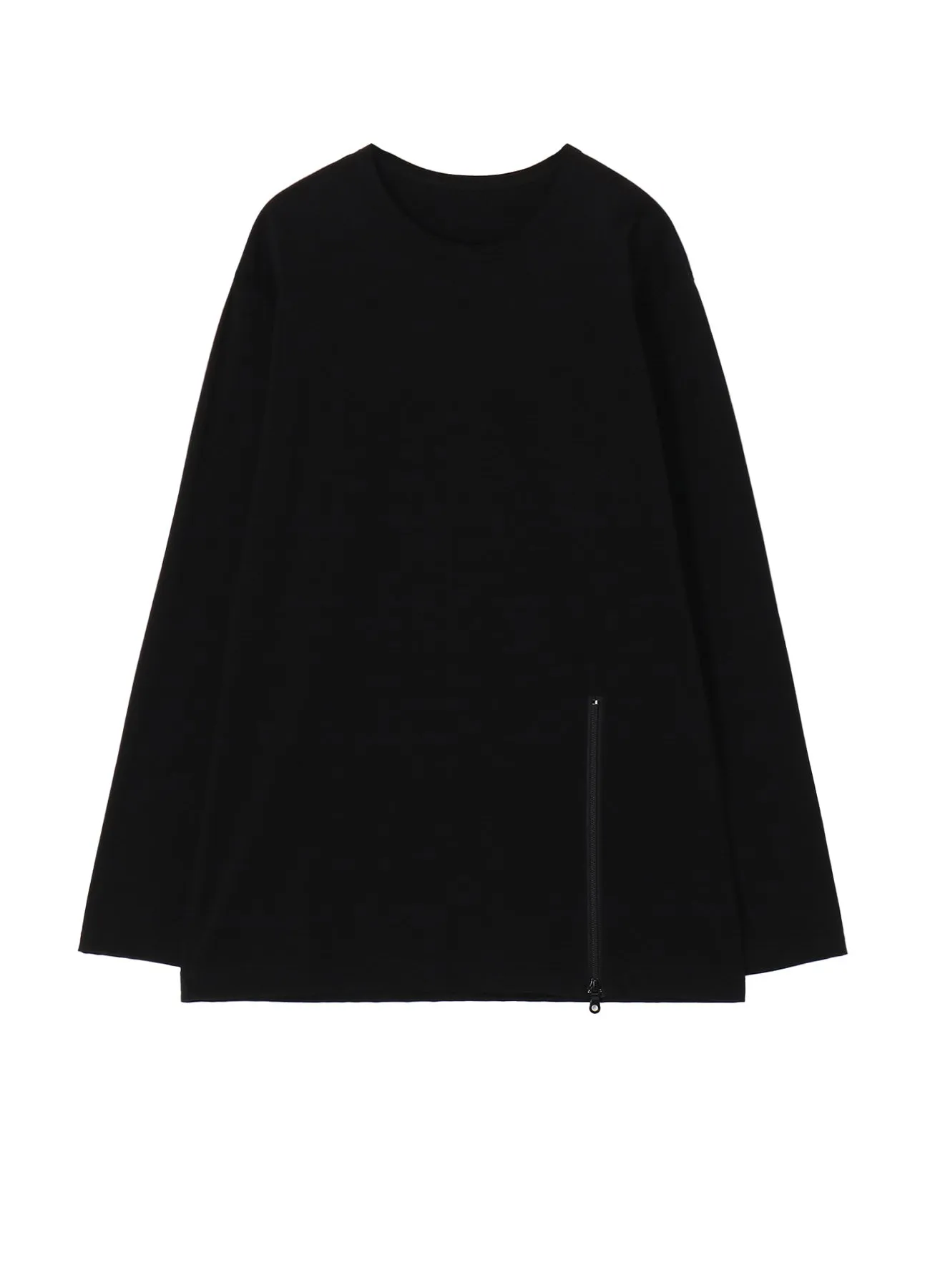 COTTON JERSEY LEFT ZIPPER SLIT T-SHIRT sold by Yohji Yamamoto