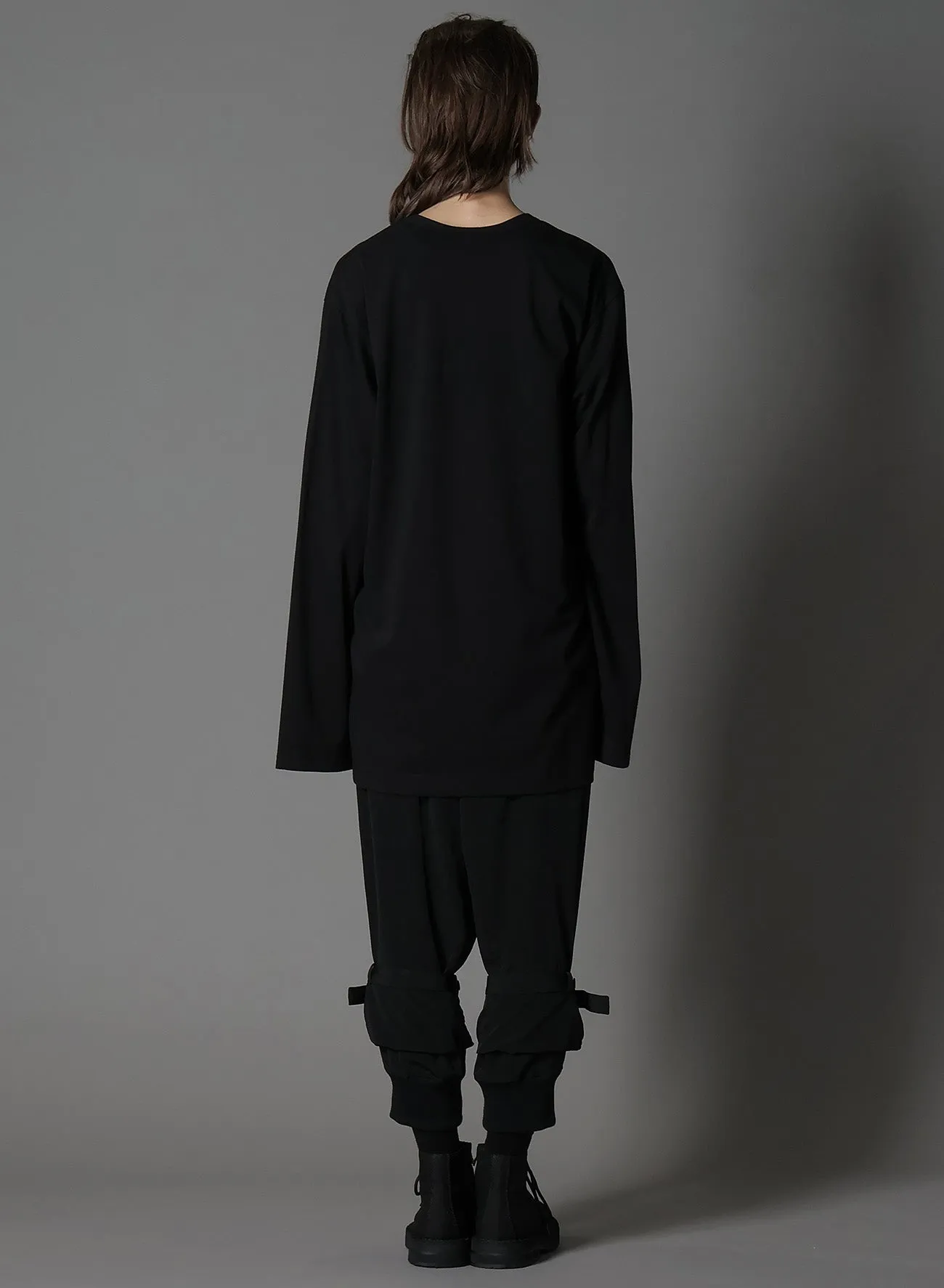 COTTON JERSEY LEFT ZIPPER SLIT T-SHIRT sold by Yohji Yamamoto product image thumbnail 4