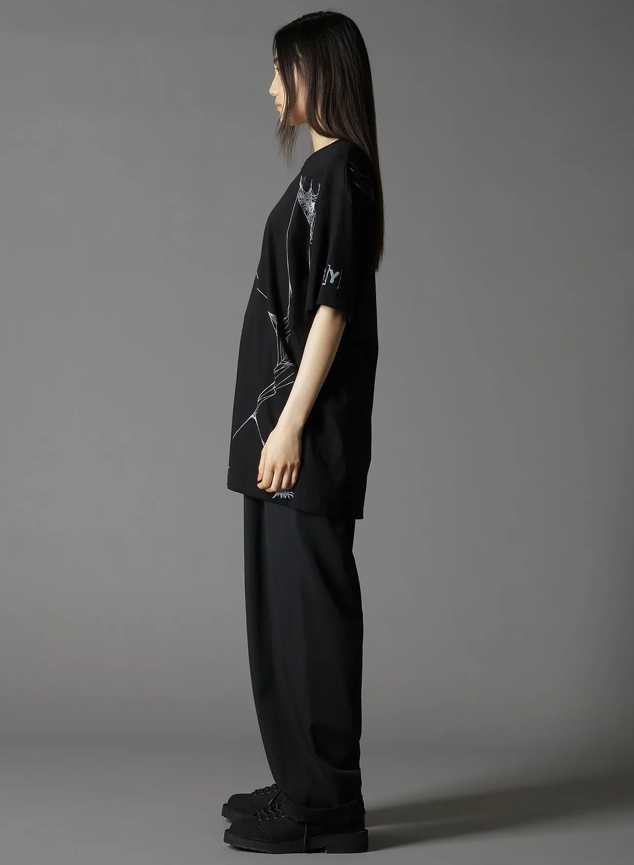 COTTON JERSEY SPIDER WEB T-SHIRT sold by Yohji Yamamoto product image thumbnail 3