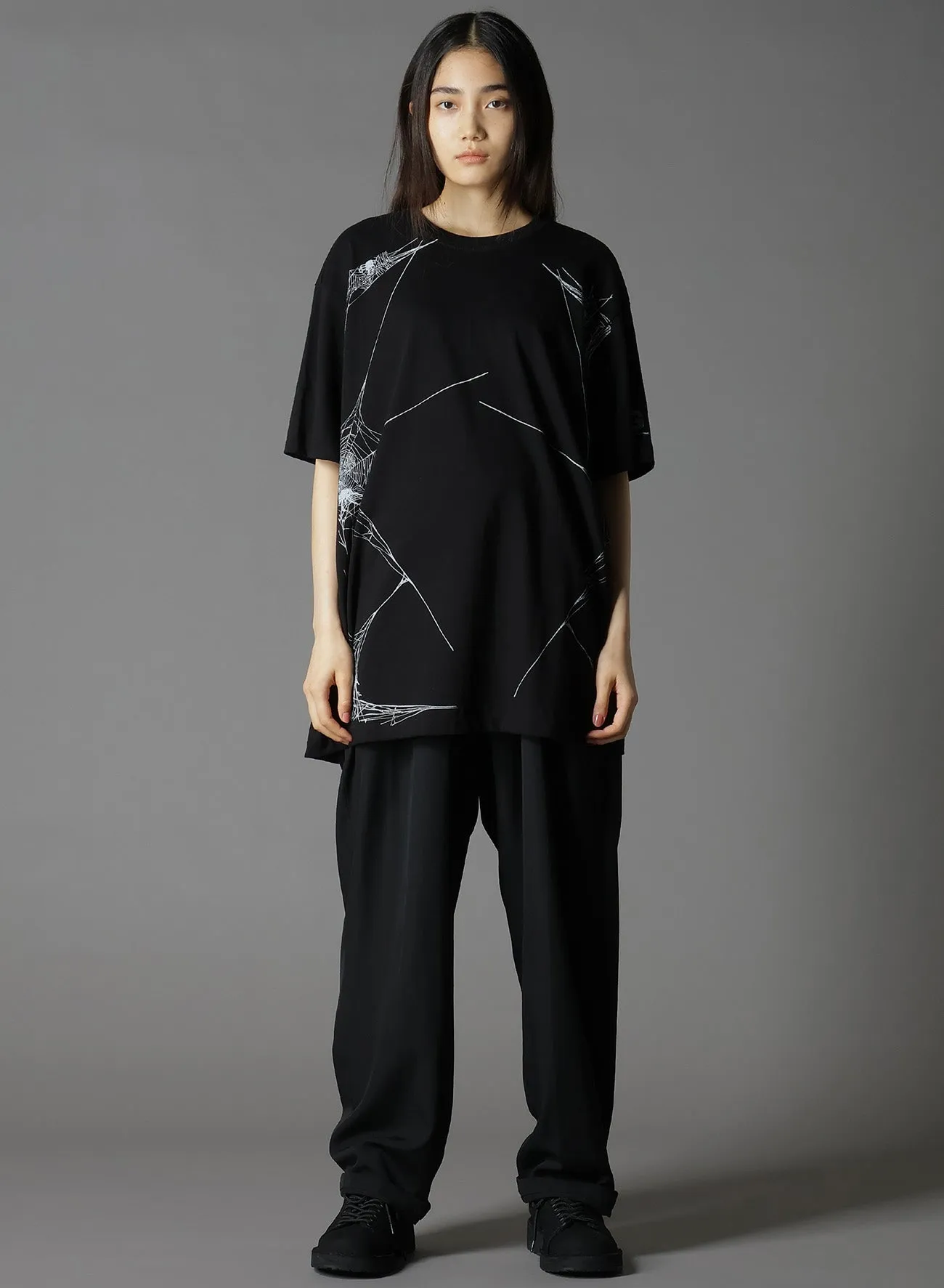 COTTON JERSEY SPIDER WEB T-SHIRT sold by Yohji Yamamoto product image thumbnail 2