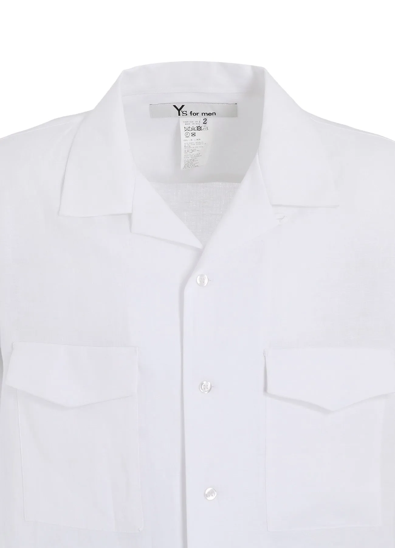 LINEN CLOTH OPEN COLLAR SHIRT sold by Yohji Yamamoto product image thumbnail 5