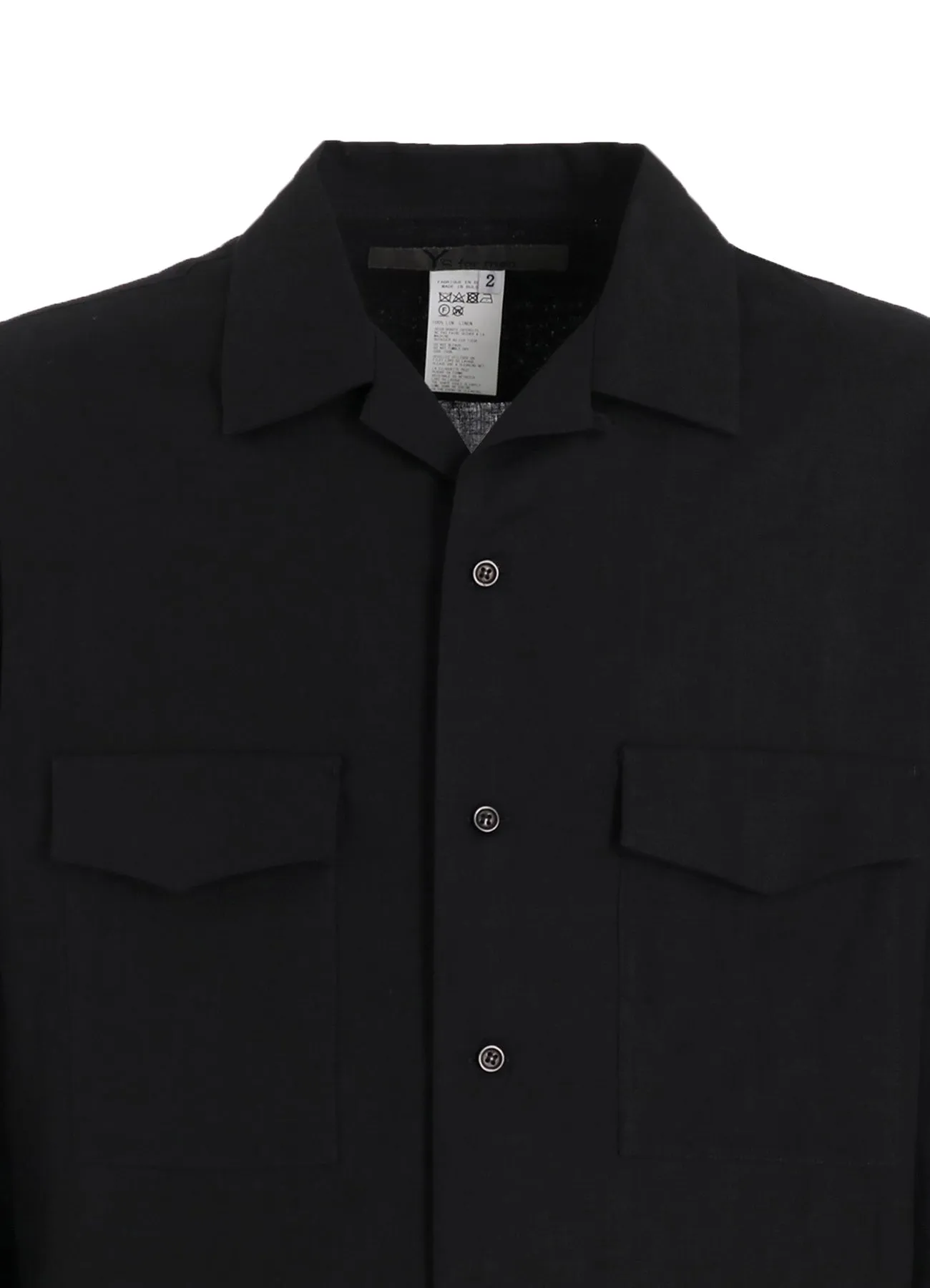 LINEN CLOTH OPEN COLLAR SHIRT sold by Yohji Yamamoto product image thumbnail 5