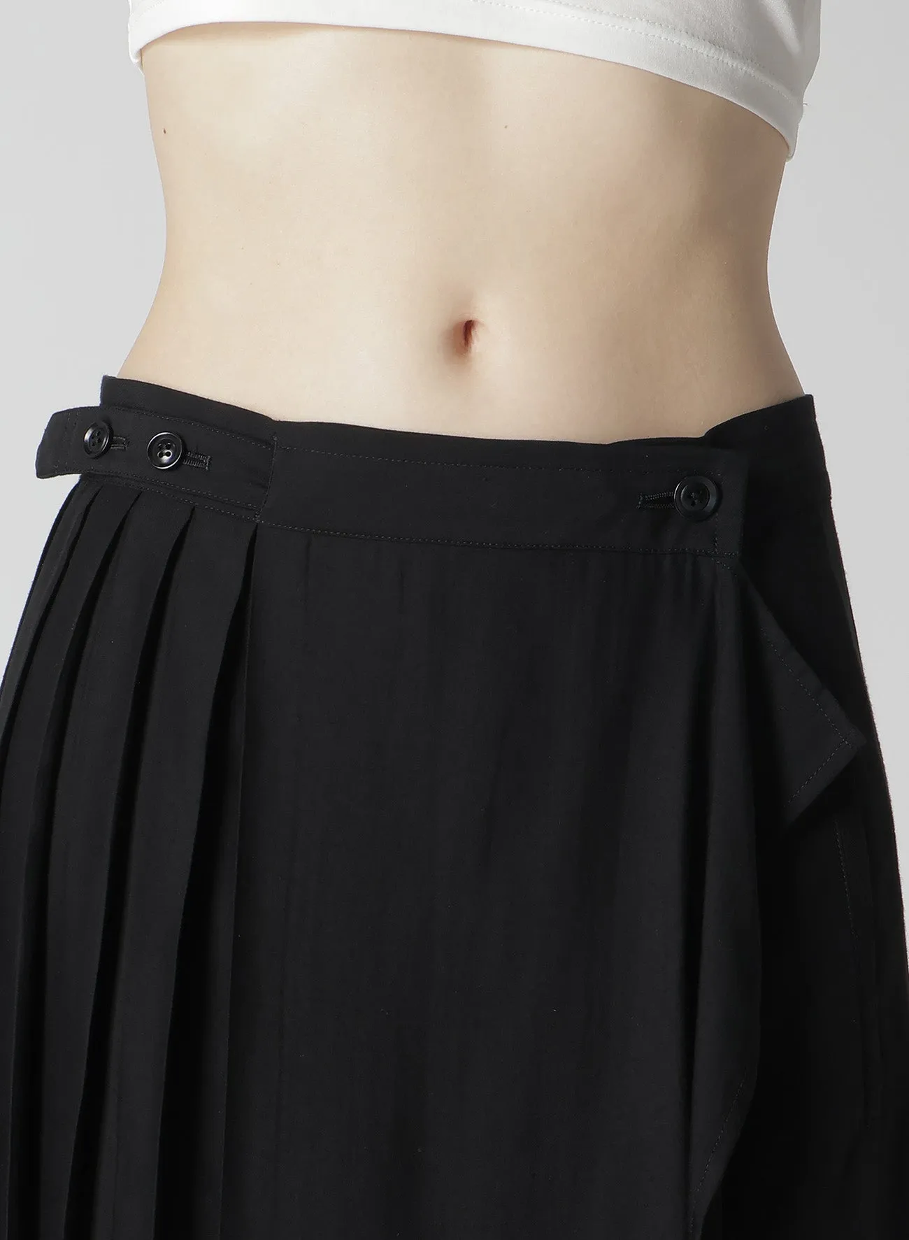 4OZ CU/DUNGAREE TWILL PLEATED WRAP SKIRT sold by Yohji Yamamoto product image thumbnail 5