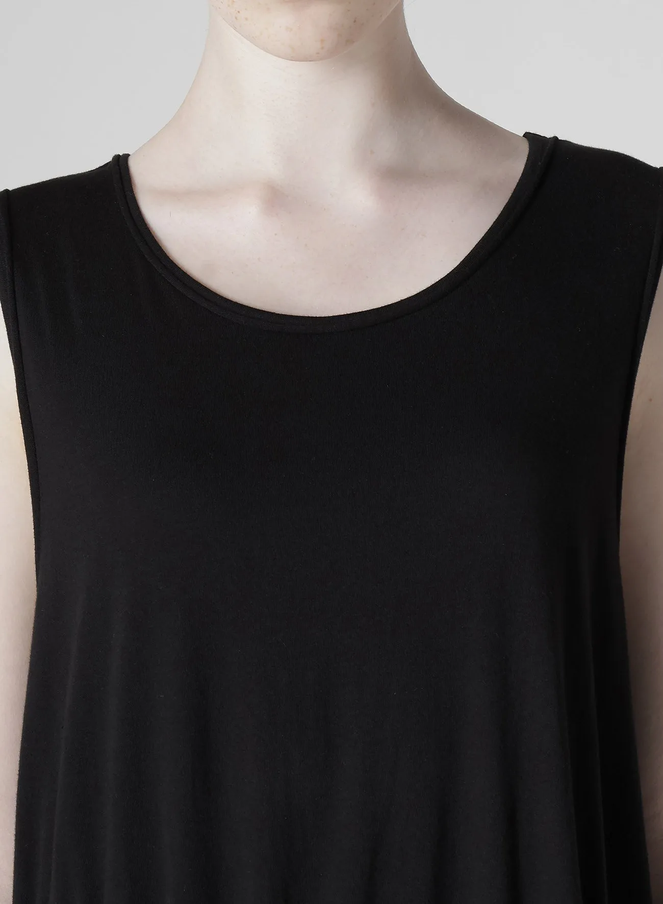 COTTON JERSEY CHAIN STITCH SLEEVELESS DRESS sold by Yohji Yamamoto product image thumbnail 5
