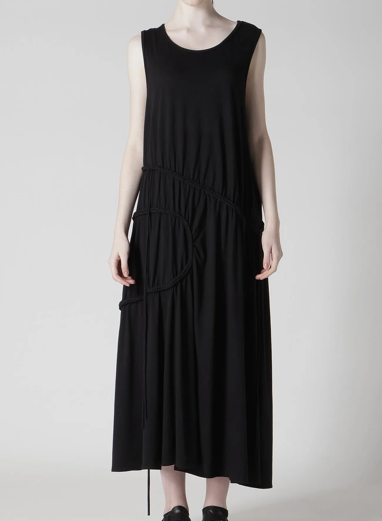 COTTON JERSEY CHAIN STITCH SLEEVELESS DRESS sold by Yohji Yamamoto product image thumbnail 4