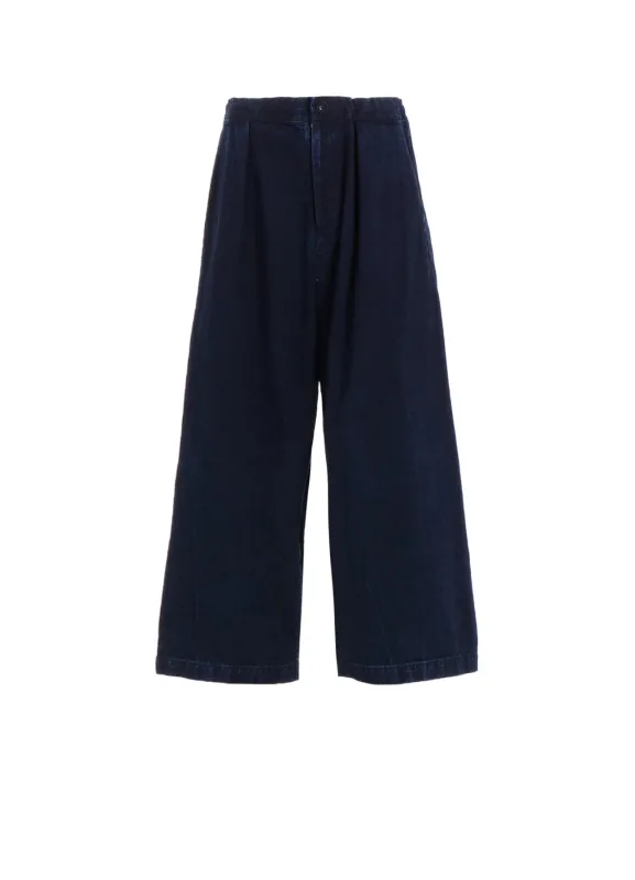 8OZ BLEACHED DENIM FRONT TUCKED WIDE PANTS sold by Yohji Yamamoto