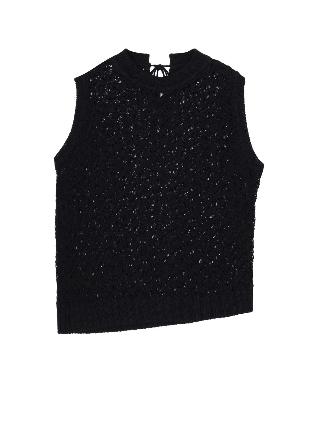 OPENWORK DESIGN DIAGONAL SLEEVELESS PULLOVER sold by Yohji Yamamoto
