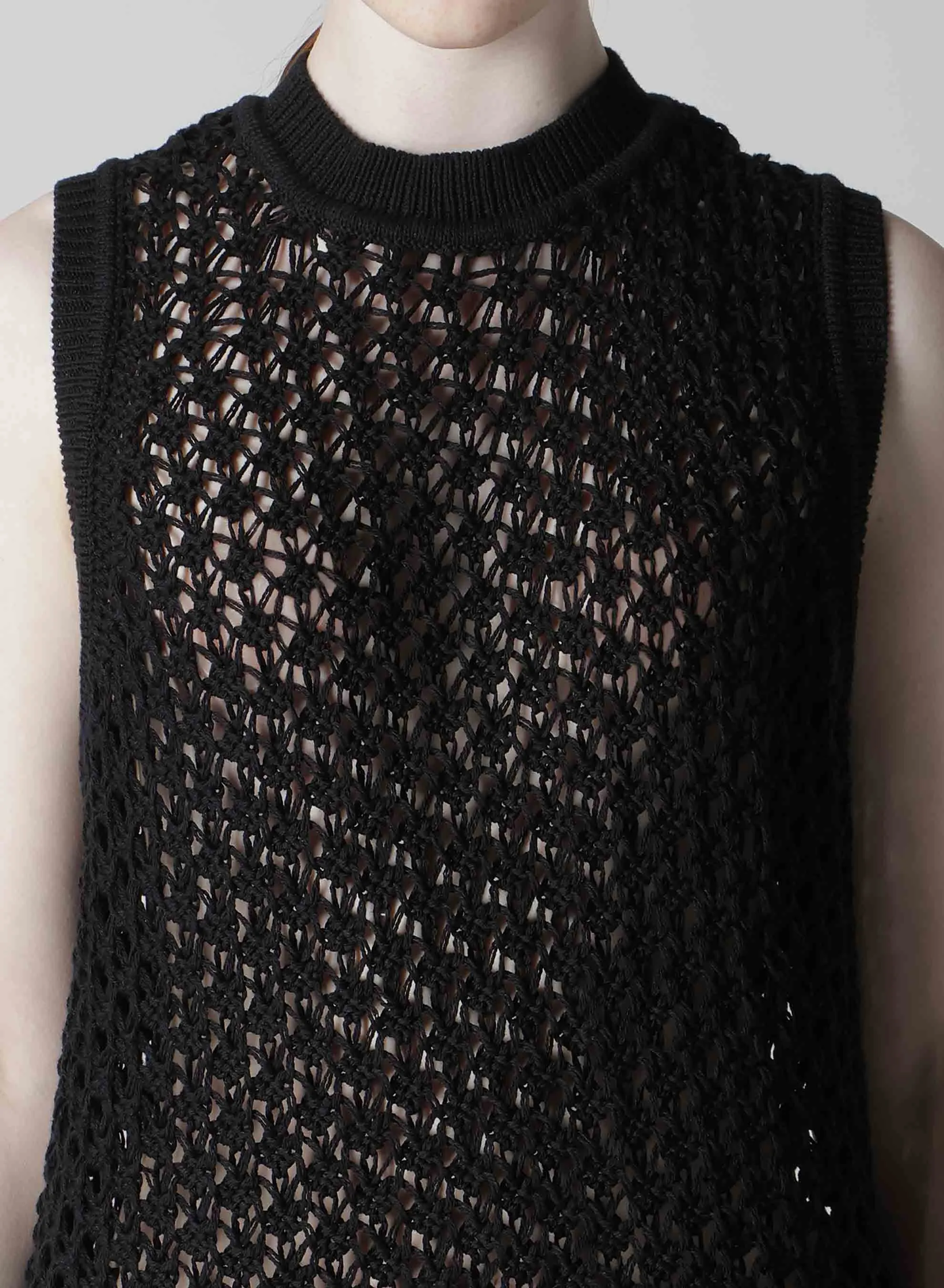OPENWORK DESIGN DIAGONAL SLEEVELESS PULLOVER sold by Yohji Yamamoto product image thumbnail 5
