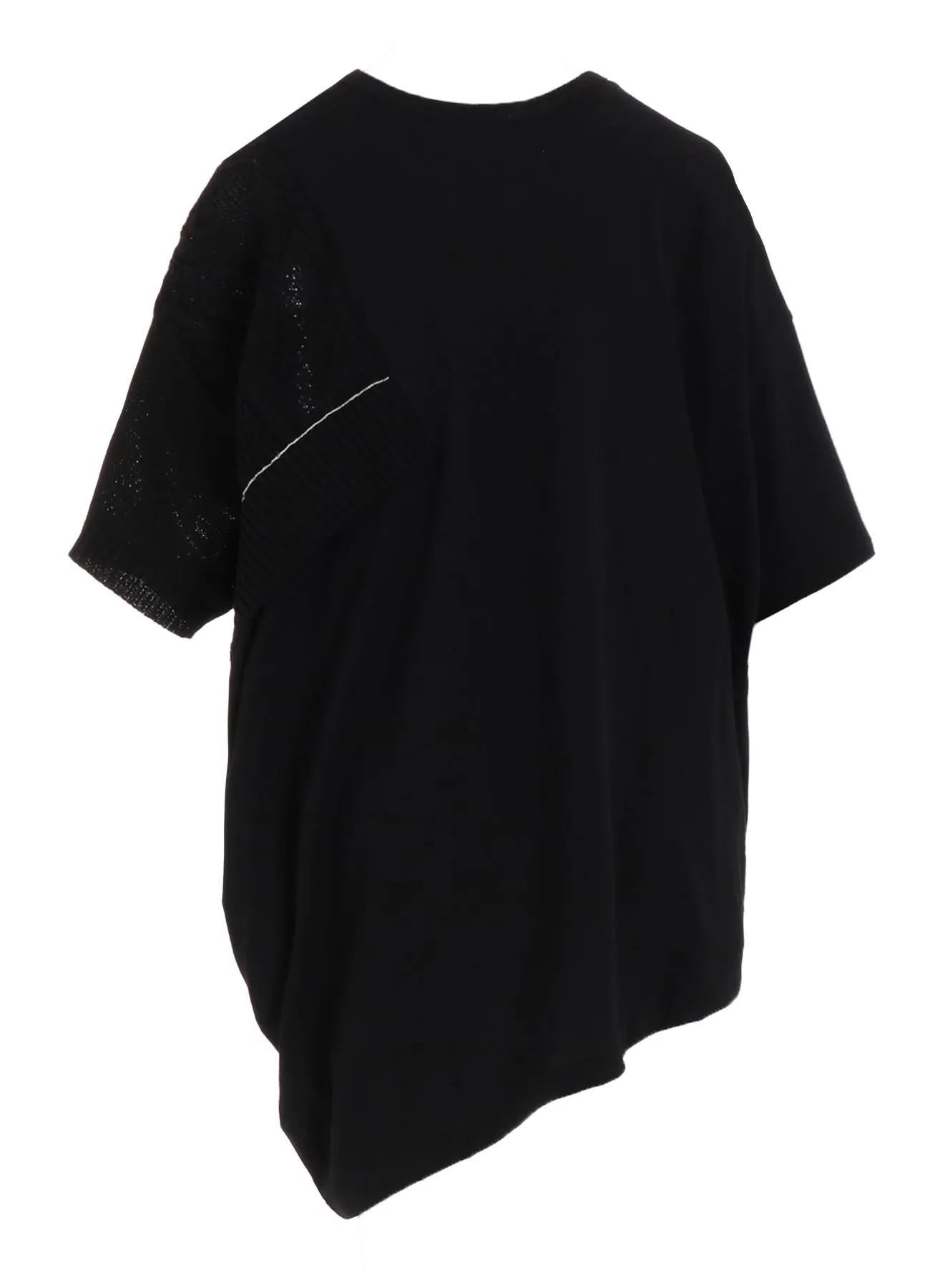 CABLE KNIT/JERSEY SWITCHING SHORT SLEEVE PULLOVER sold by Yohji Yamamoto product image thumbnail 4
