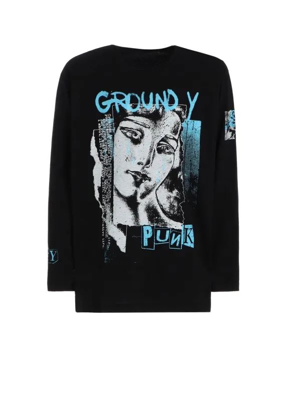 TEAR-STAINED FACE PUNK Graphic LONG SLEEVE T-SHIRT sold by Yohji Yamamoto